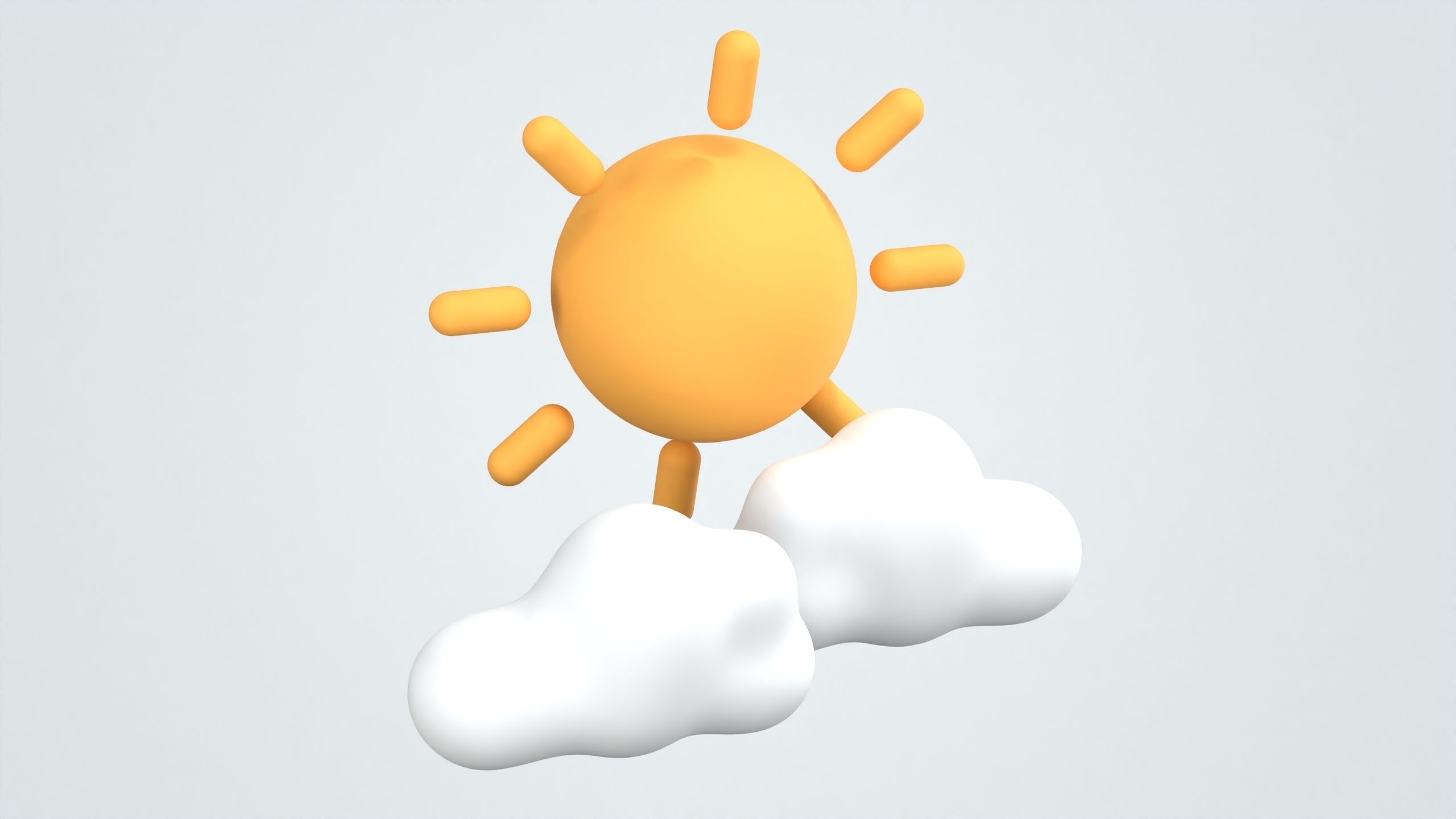 Sunrise with Cloud Weather 3D Icon 3D model_6