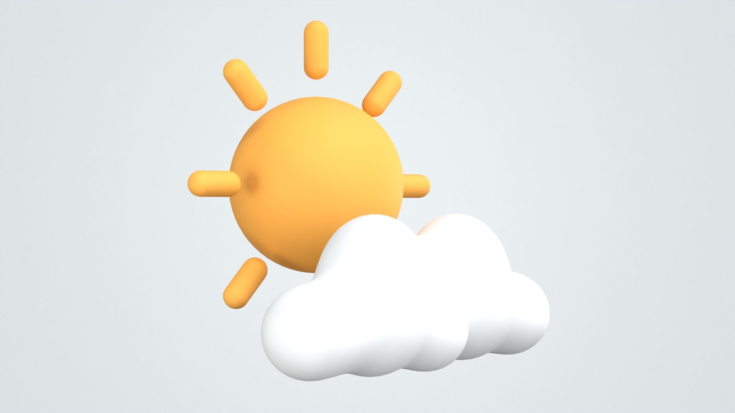 Sunrise with Cloud Weather 3D Icon 3D model_2