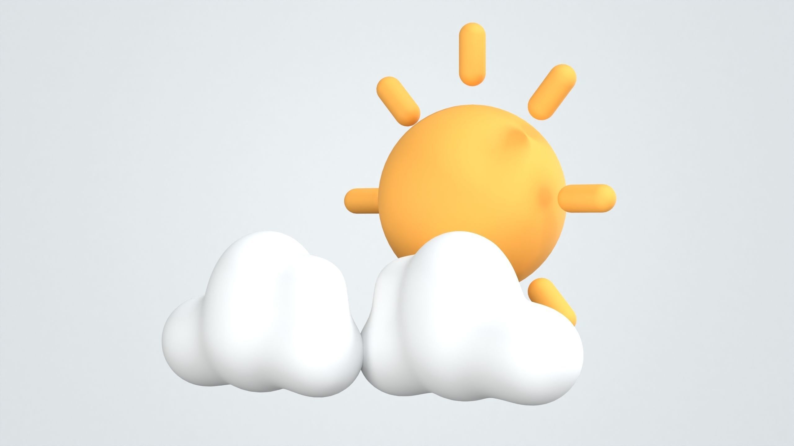 Sunrise with Cloud Weather 3D Icon 3D model_1