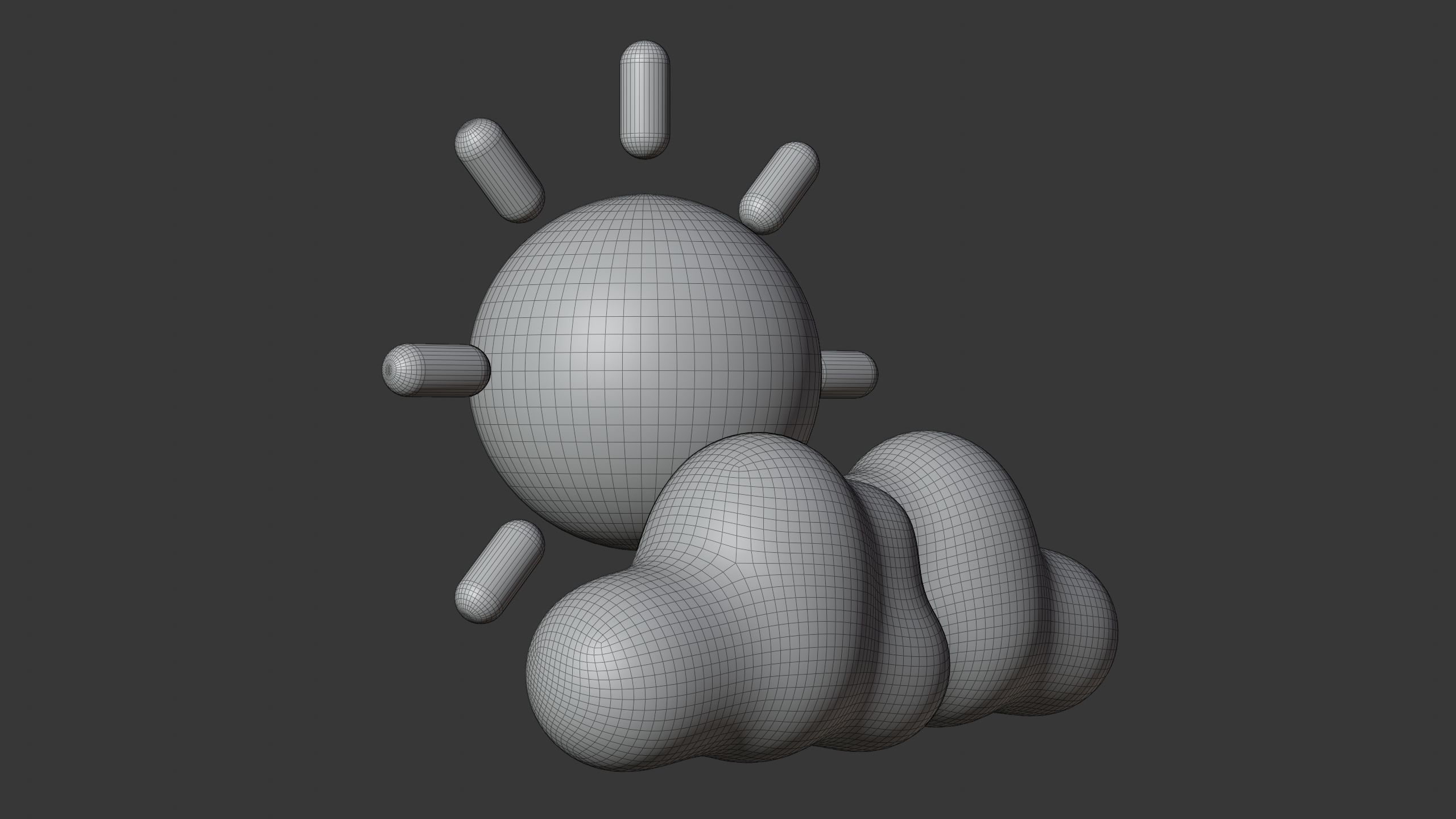 Sunrise with Cloud Weather 3D Icon 3D model_9