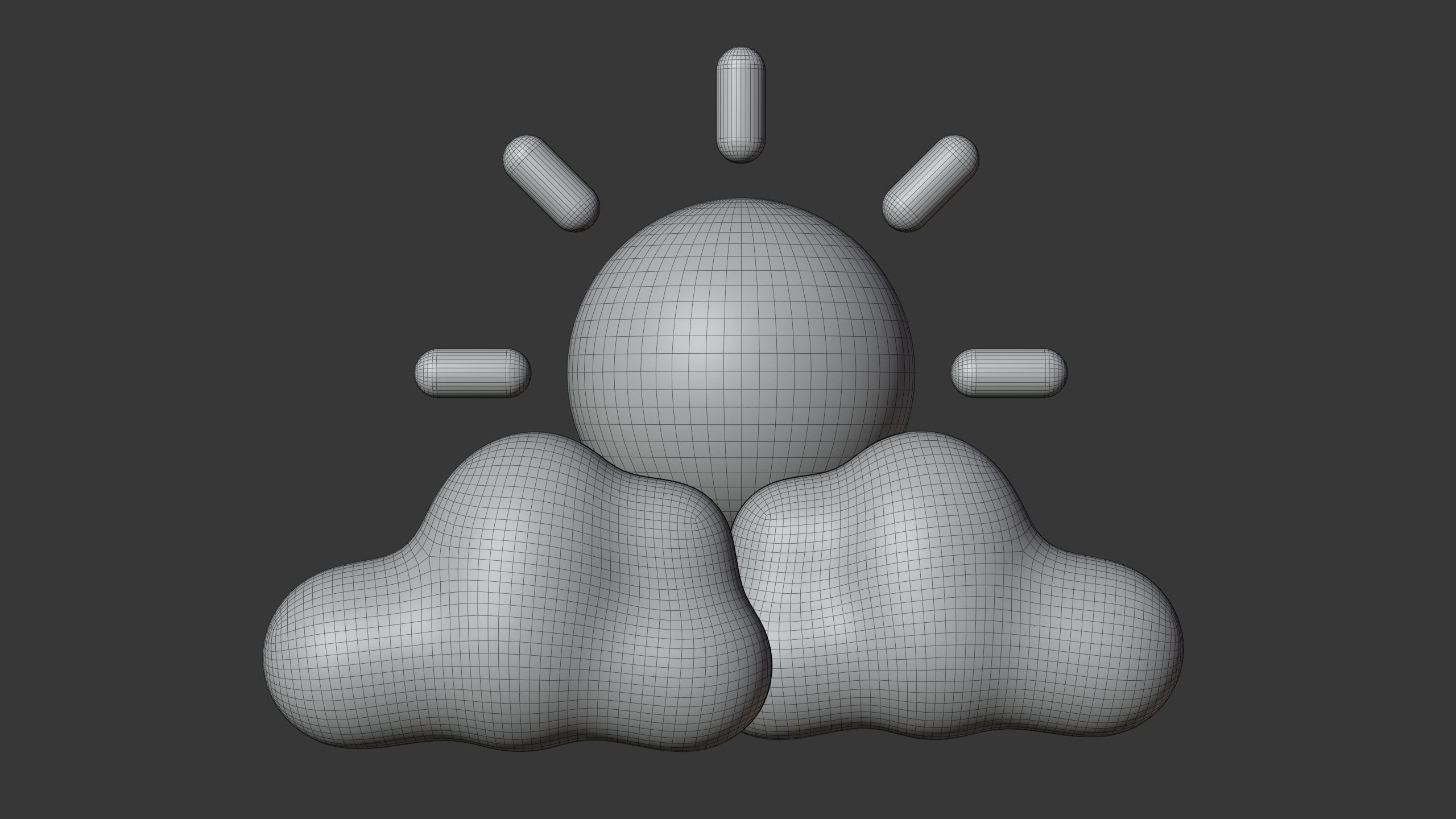 Sunrise with Cloud Weather 3D Icon 3D model_7