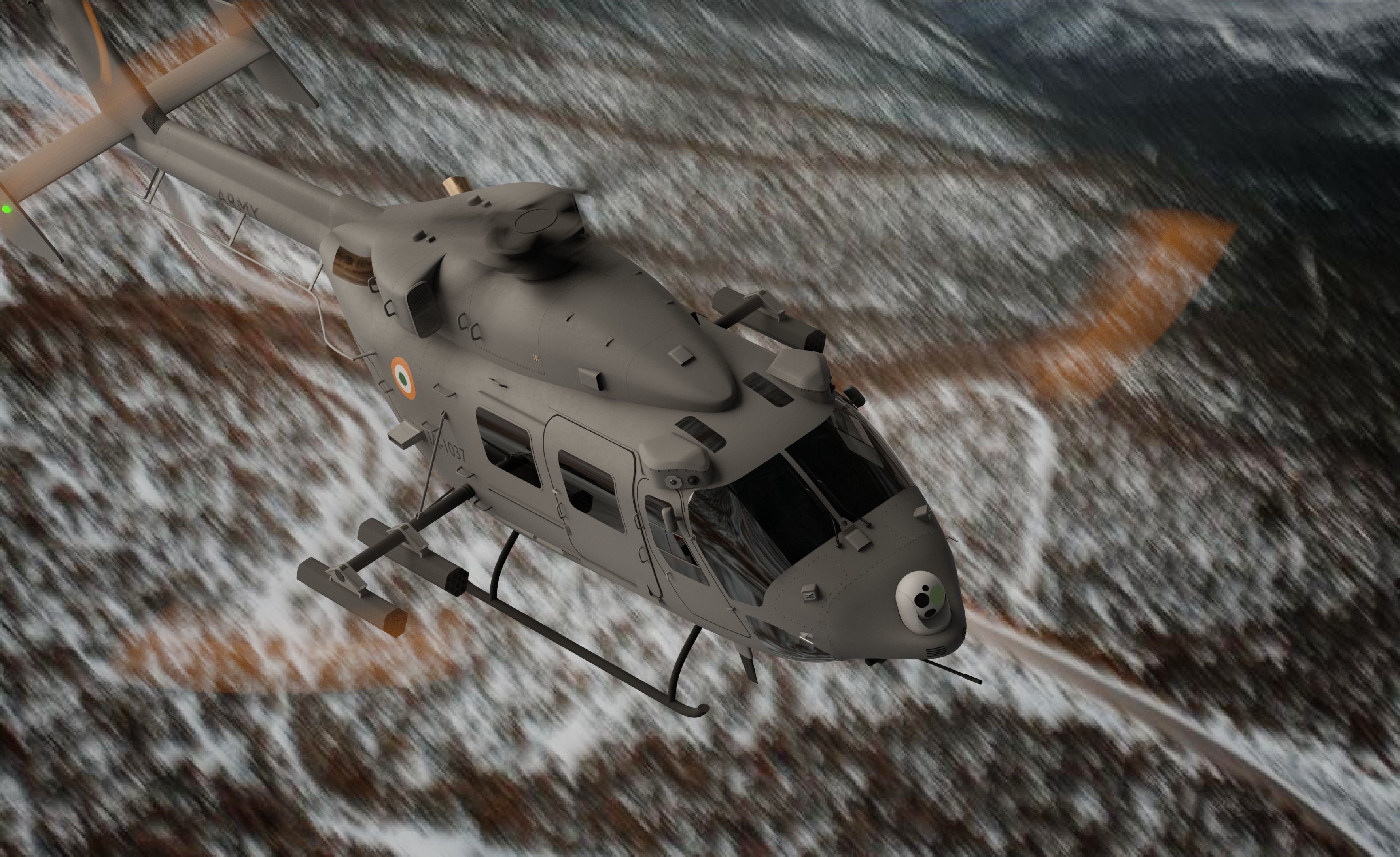 HAL ALH WSI Rudra Attack Helicopter 3D model_4