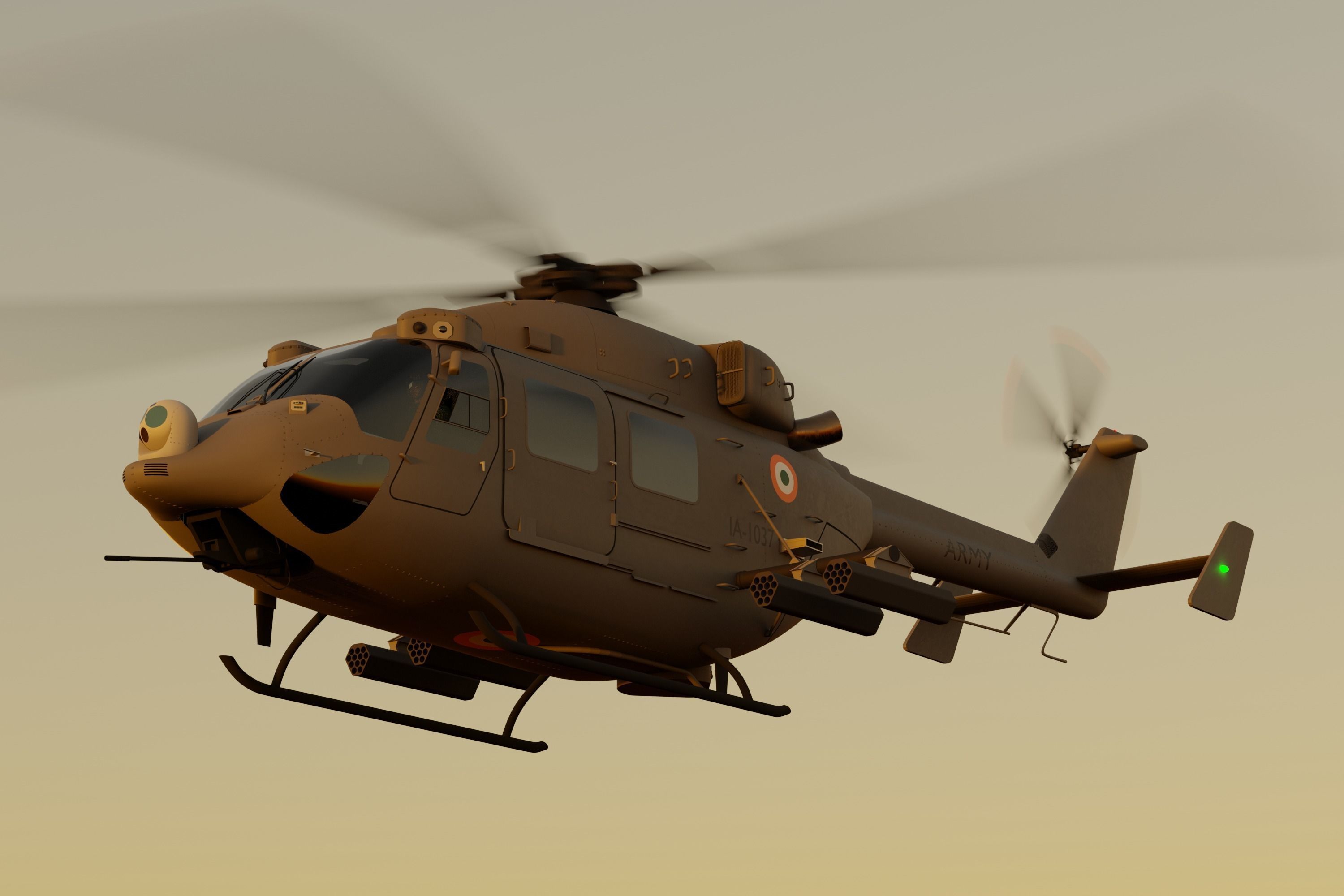 HAL ALH WSI Rudra Attack Helicopter 3D model_6