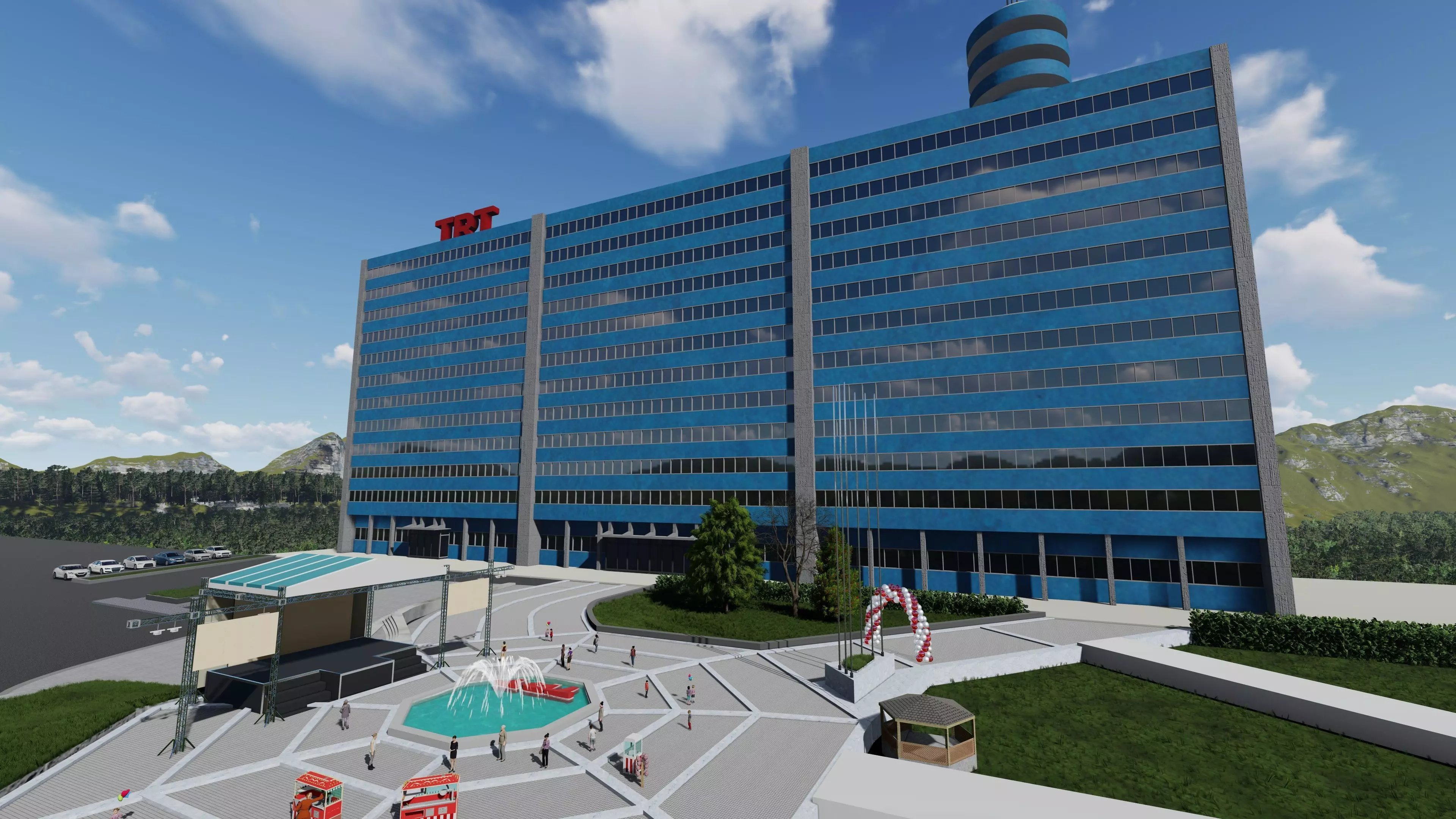 Turkiye Radio and Television Main Building 3D model_0