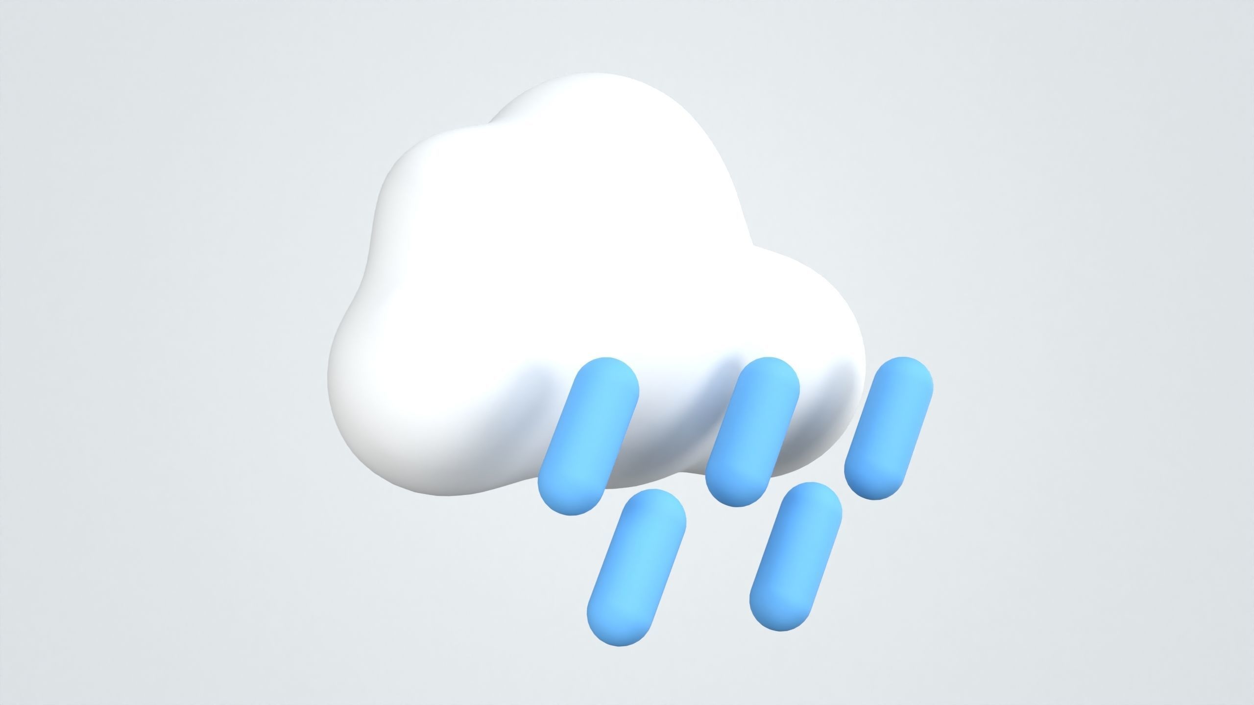 Cloud with Raindrop Weather 3D Icon 3D model_1