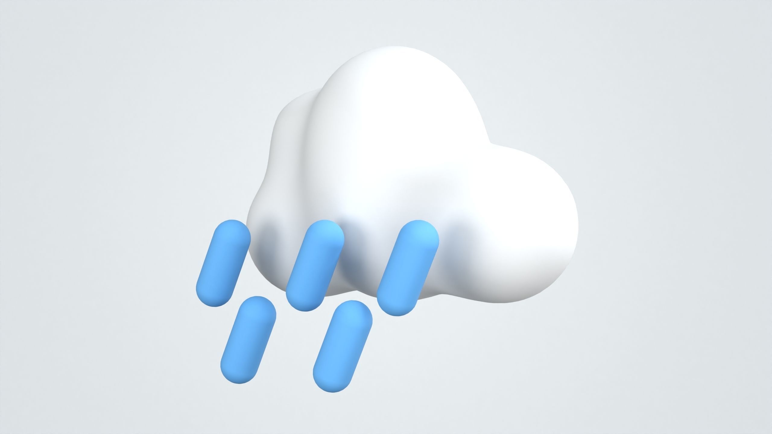 Cloud with Raindrop Weather 3D Icon 3D model_2