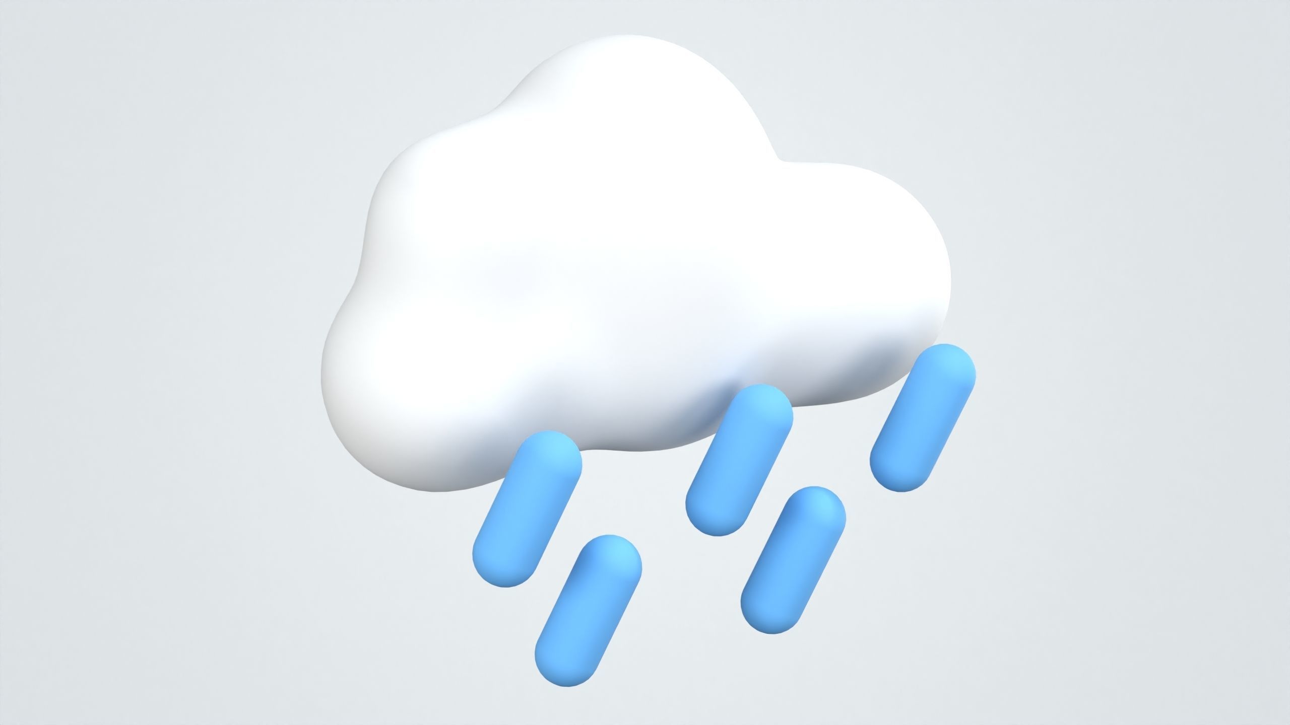 Cloud with Raindrop Weather 3D Icon 3D model_4