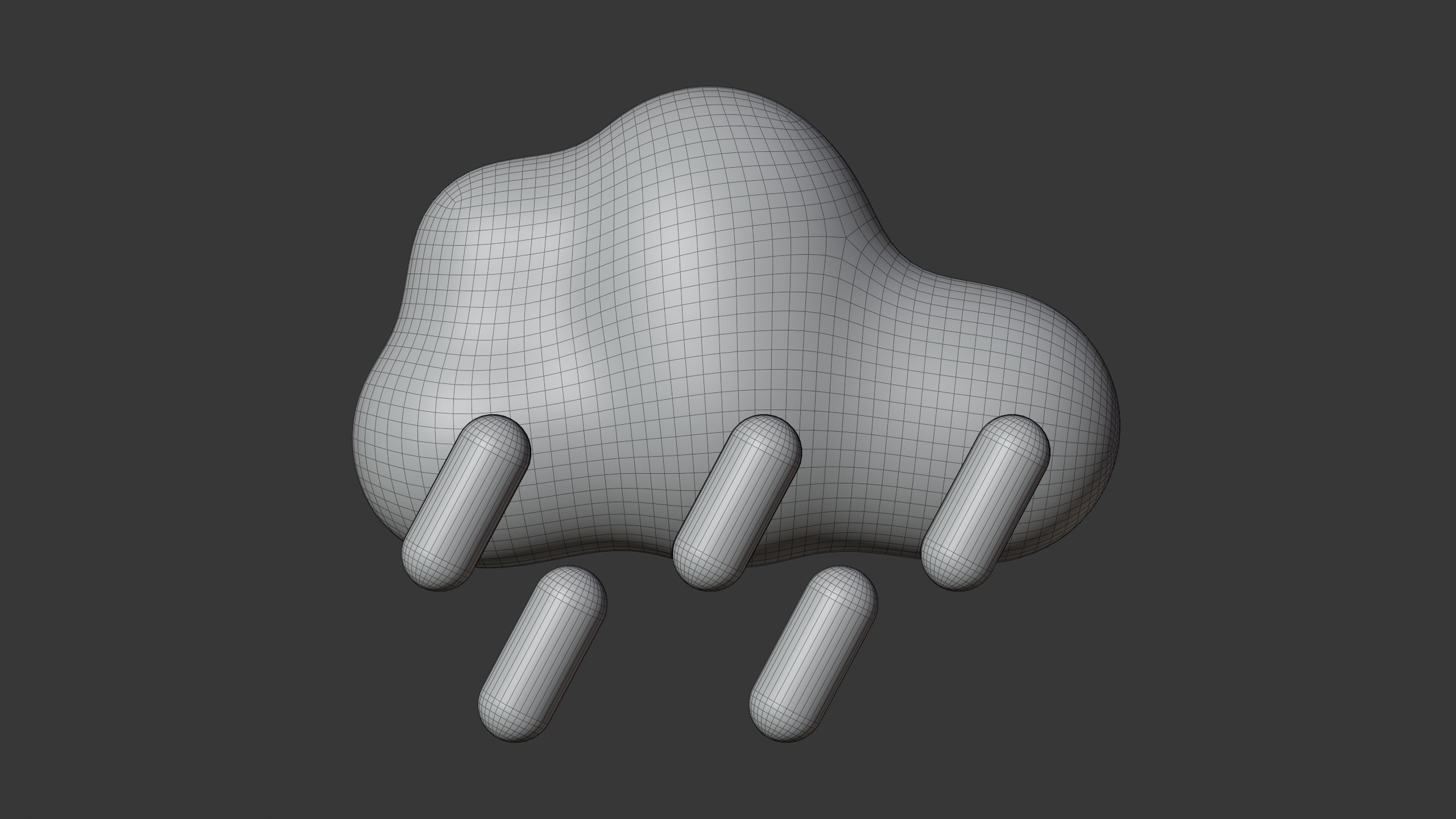 Cloud with Raindrop Weather 3D Icon 3D model_6