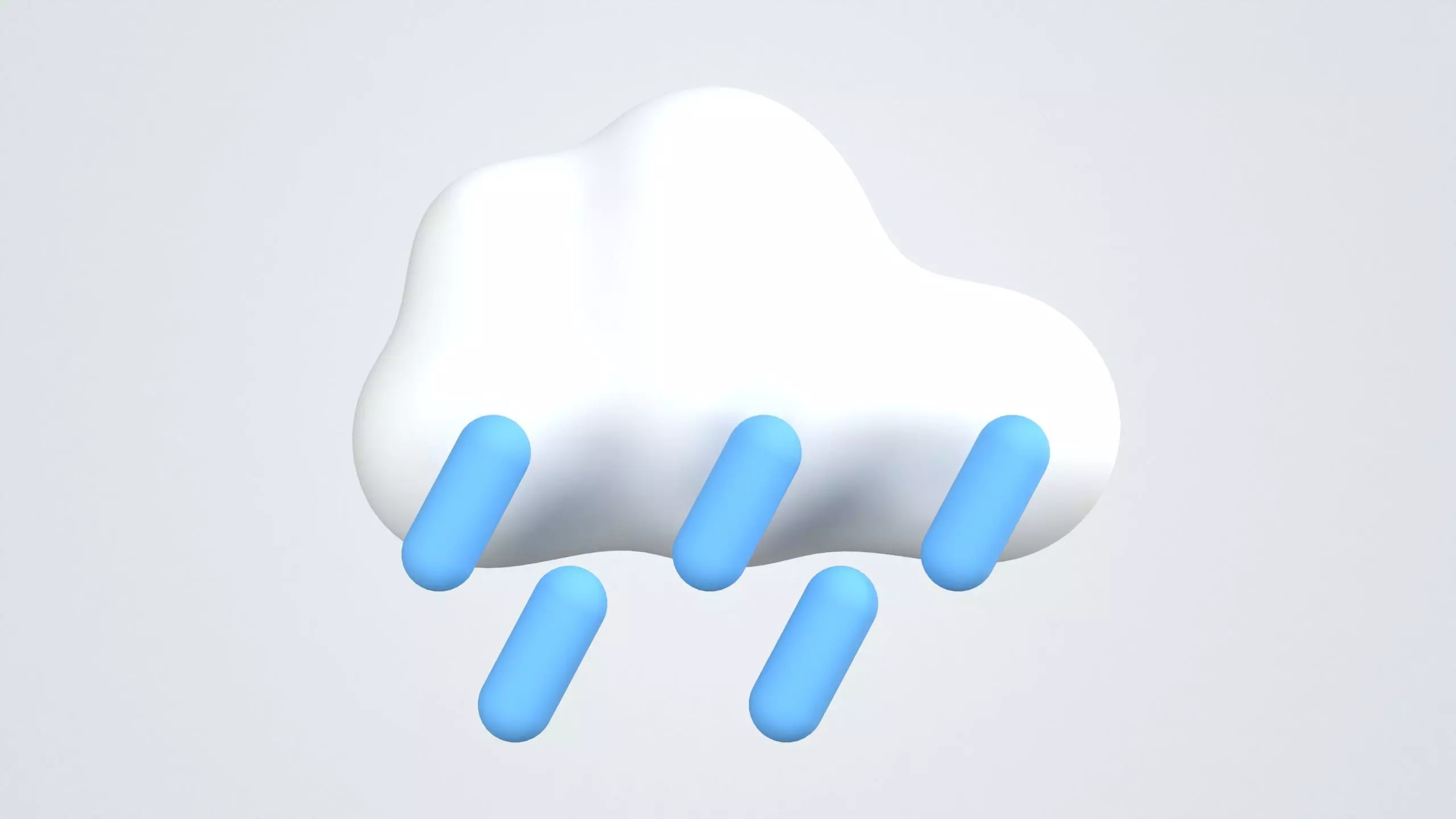 Cloud with Raindrop Weather 3D Icon 3D model_0