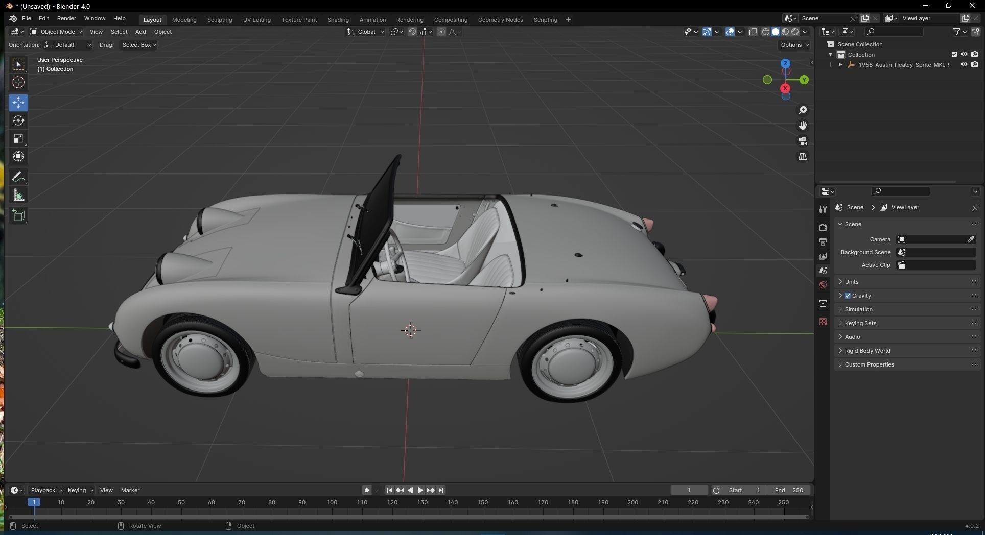 1958 Austin Healey Sprite MKI 3D model_26