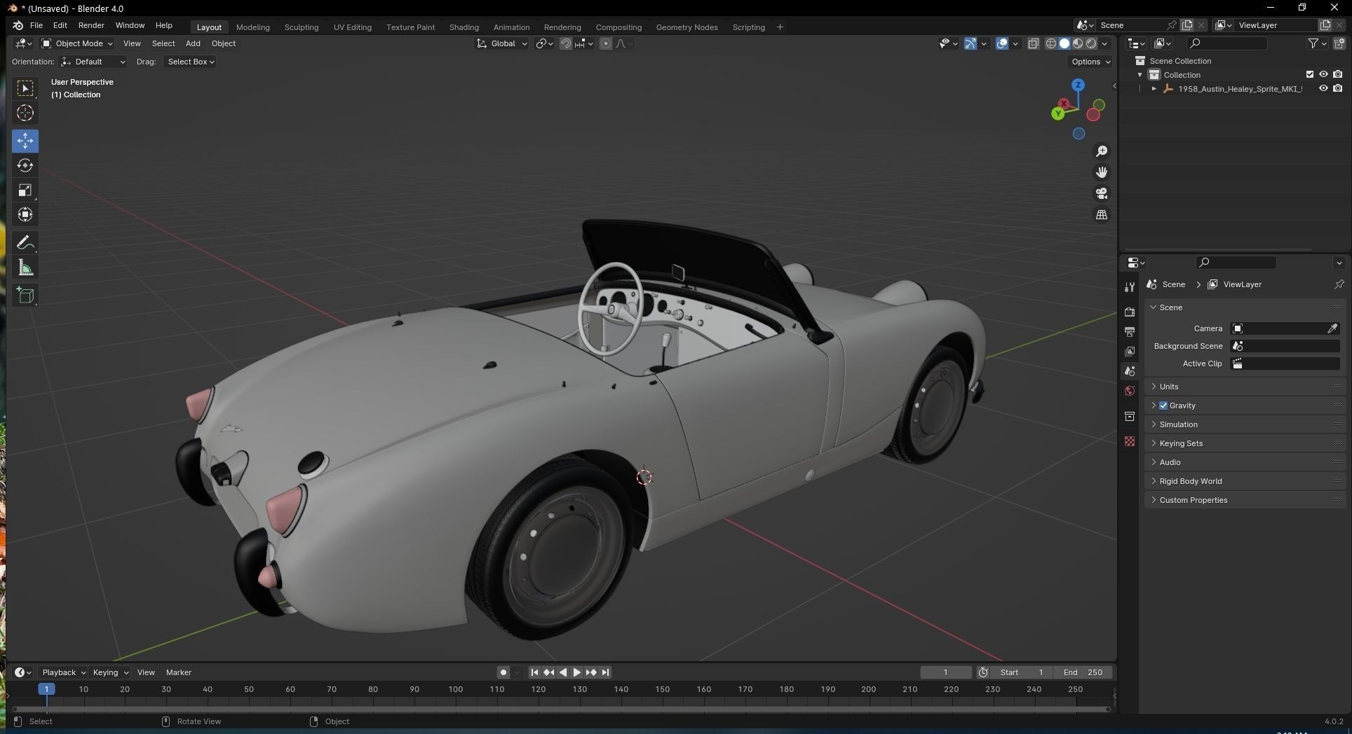 1958 Austin Healey Sprite MKI 3D model_25