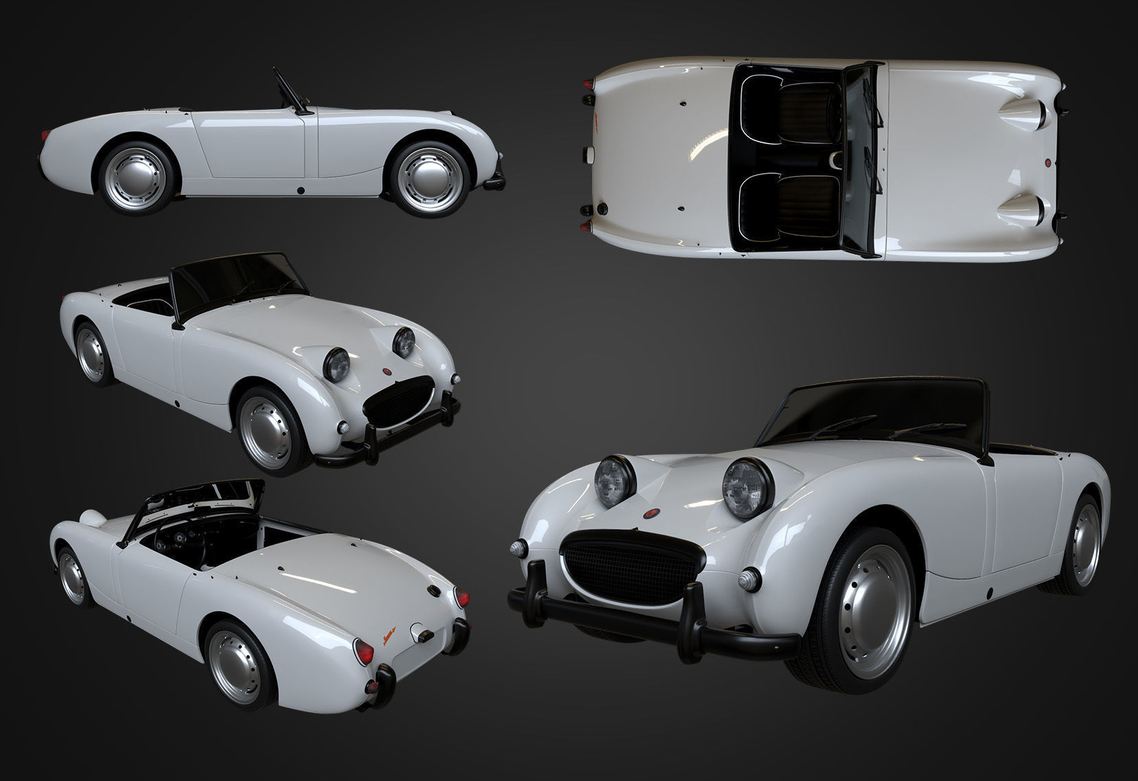 1958 Austin Healey Sprite MKI 3D model_1