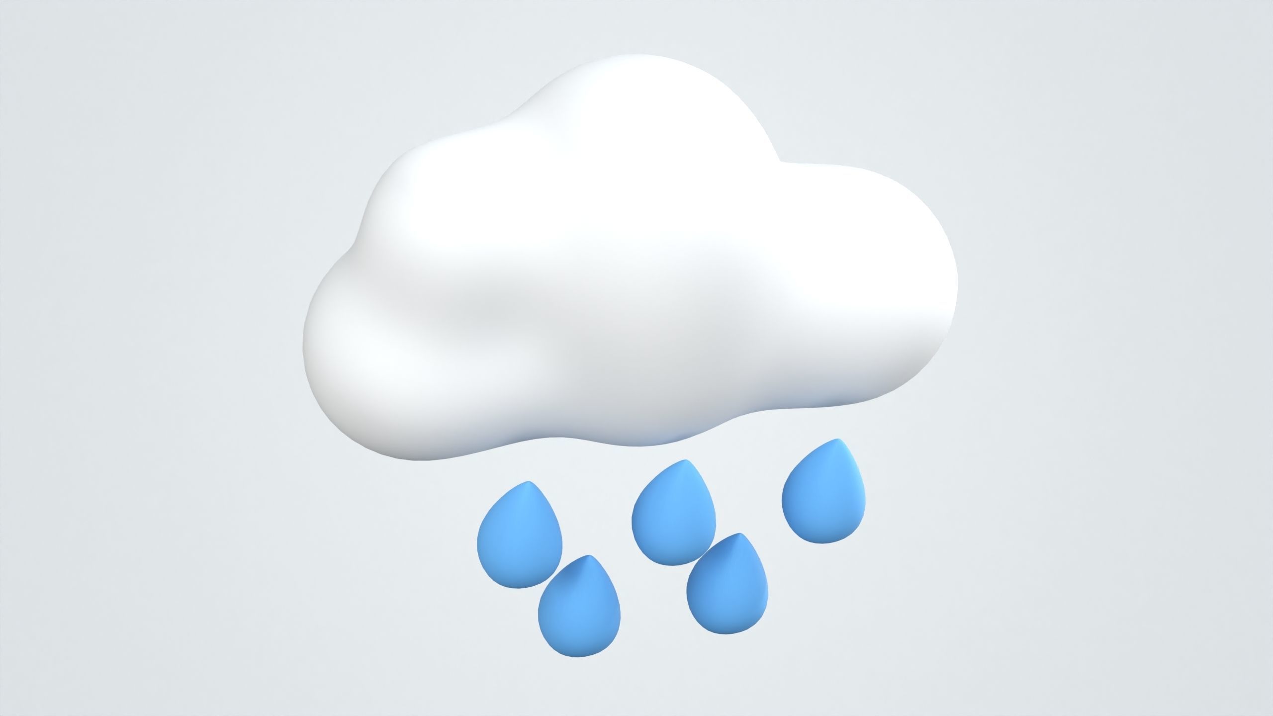 Cloud with Drizzling Weather 3D Icon 3D model_5
