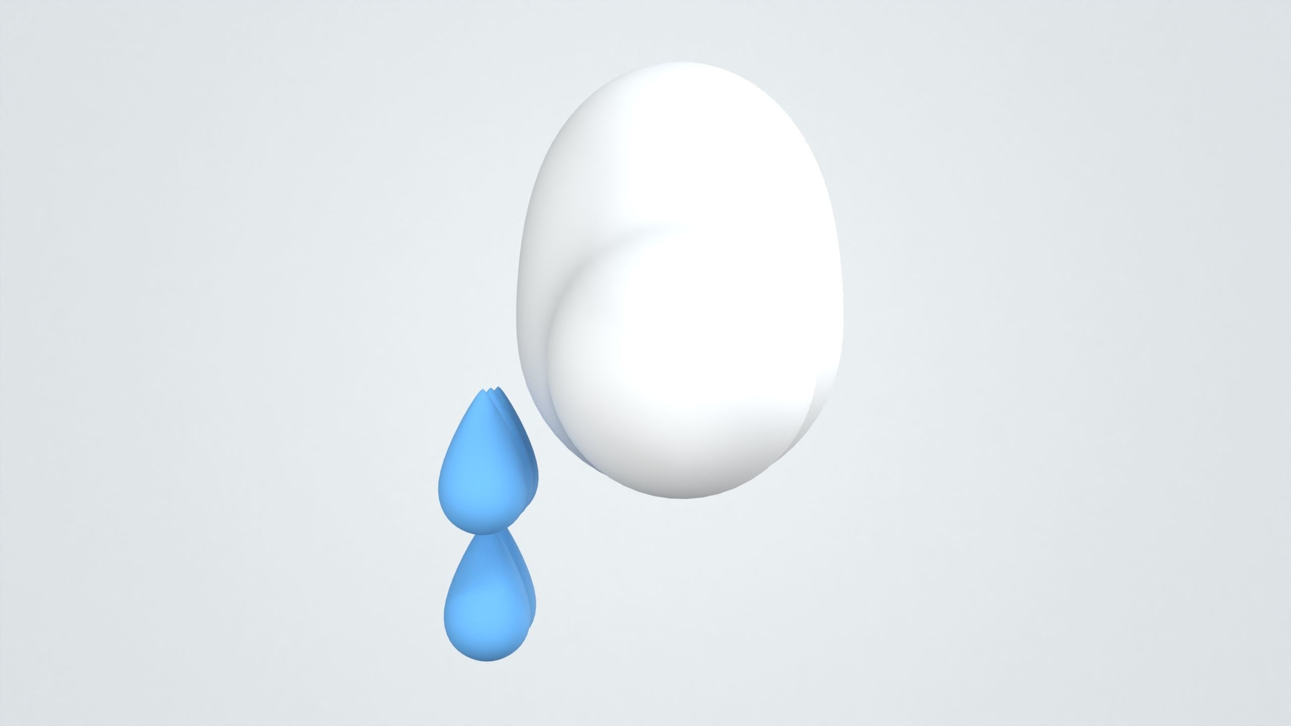 Cloud with Drizzling Weather 3D Icon 3D model_3