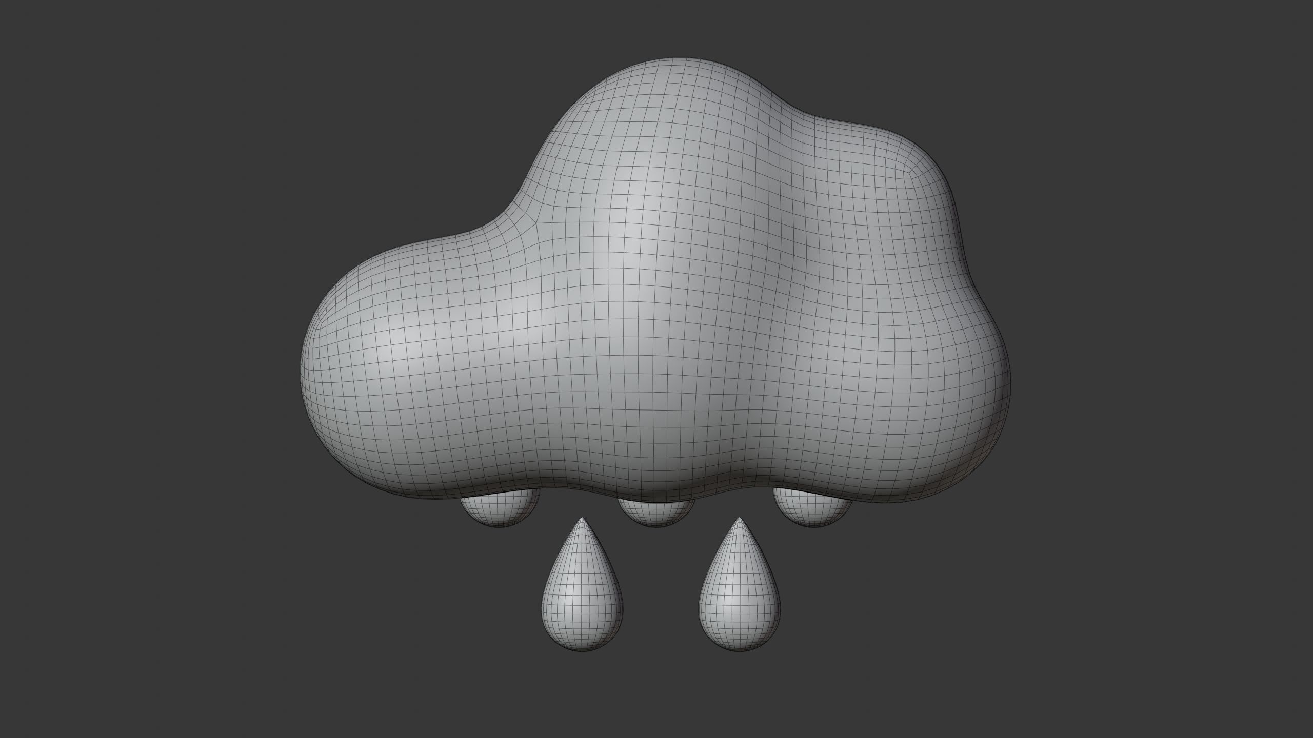 Cloud with Drizzling Weather 3D Icon 3D model_11