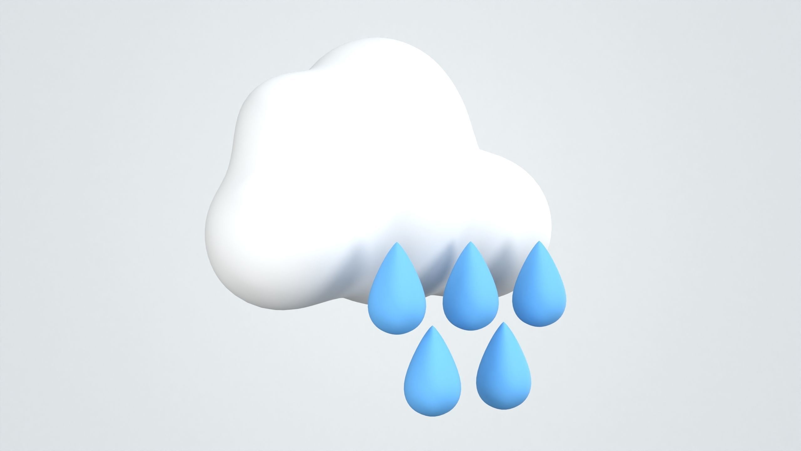 Cloud with Drizzling Weather 3D Icon 3D model_1