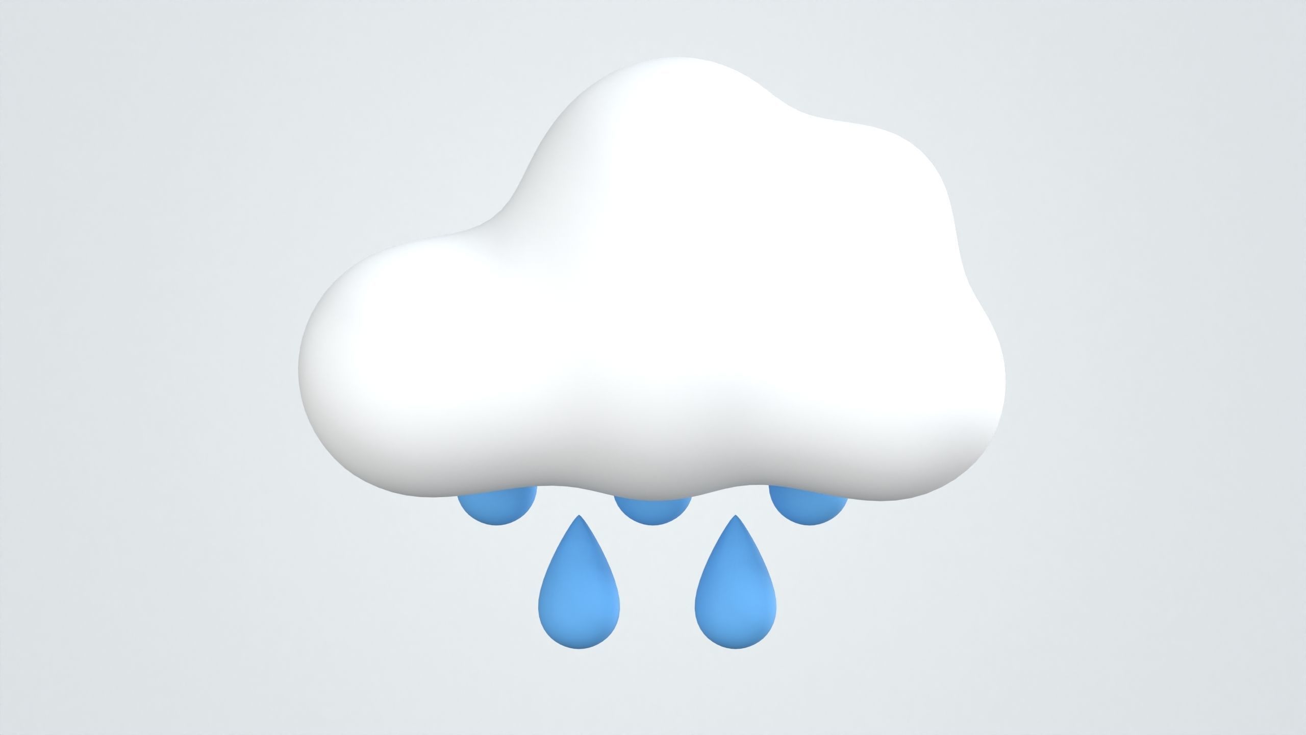 Cloud with Drizzling Weather 3D Icon 3D model_4