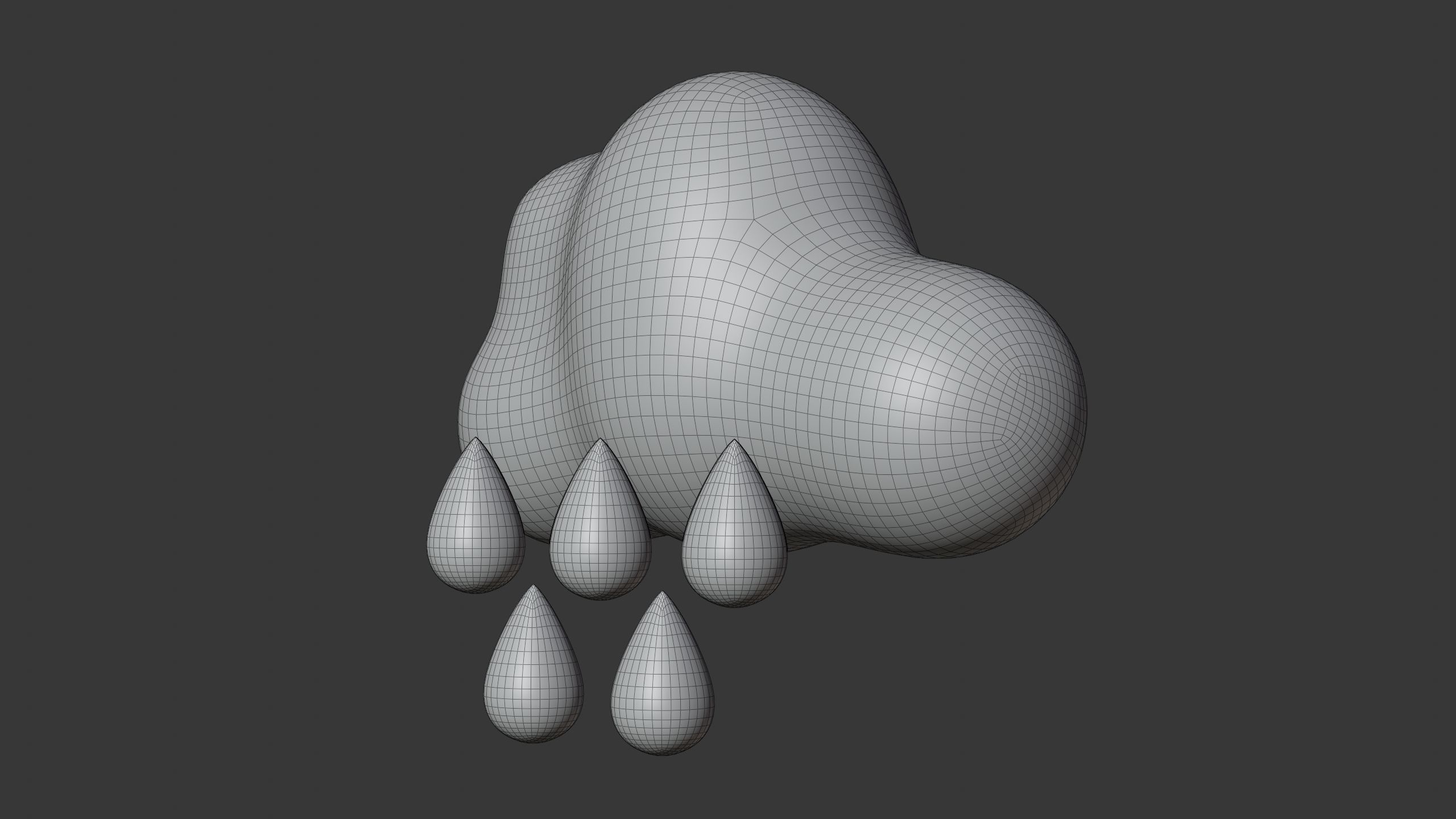 Cloud with Drizzling Weather 3D Icon 3D model_7