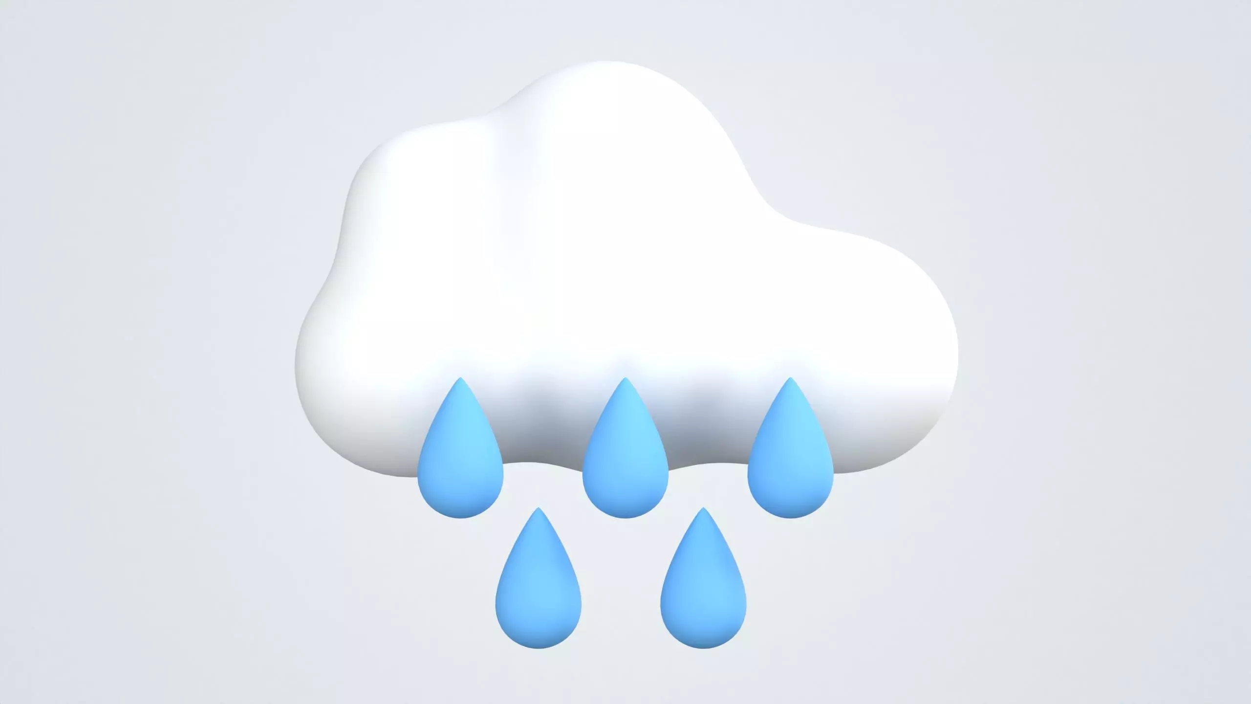 Cloud with Drizzling Weather 3D Icon 3D model_0