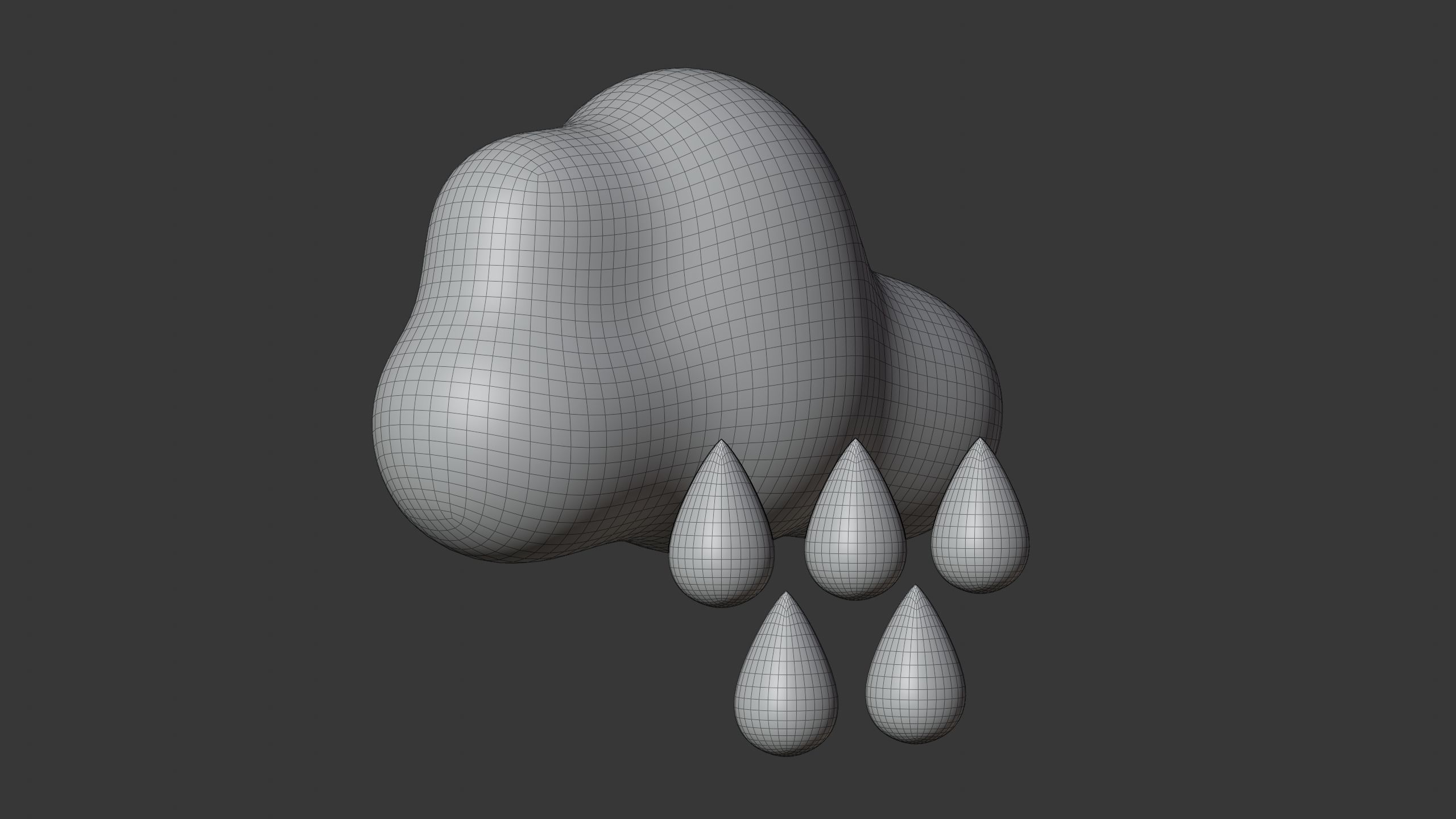 Cloud with Drizzling Weather 3D Icon 3D model_8