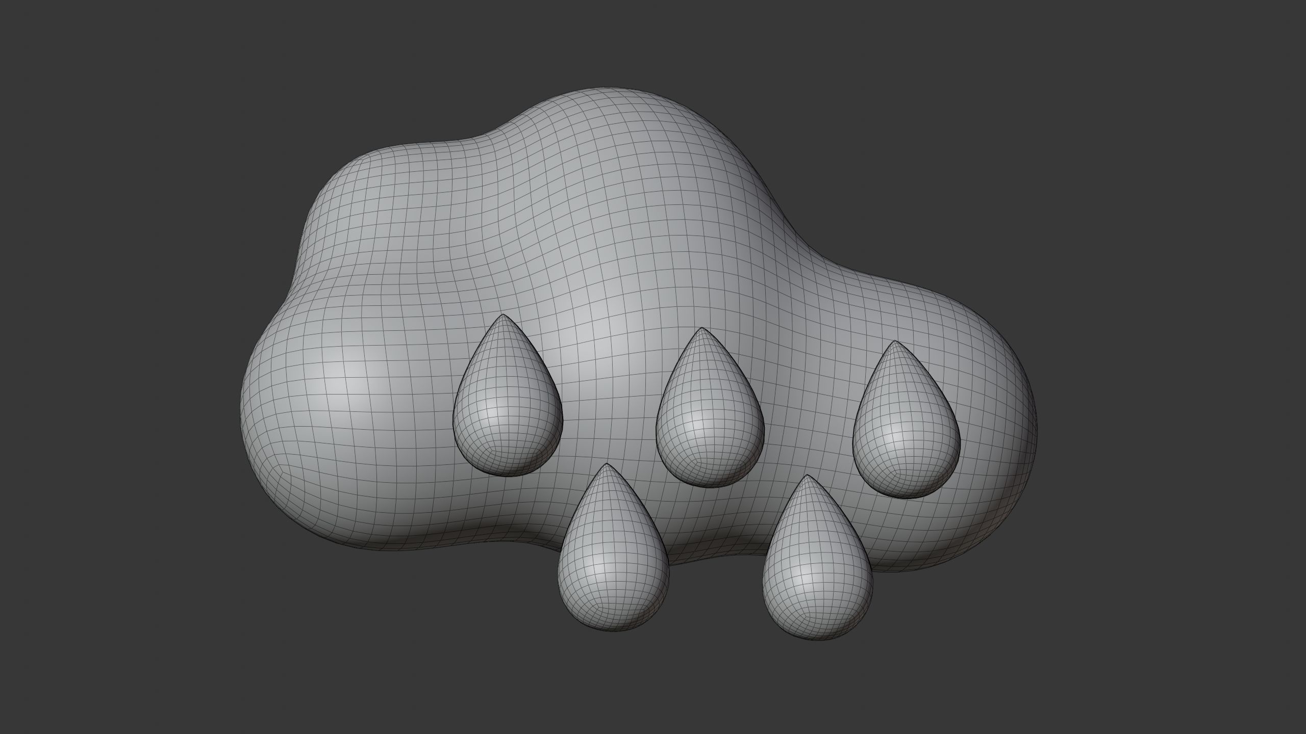 Cloud with Drizzling Weather 3D Icon 3D model_10