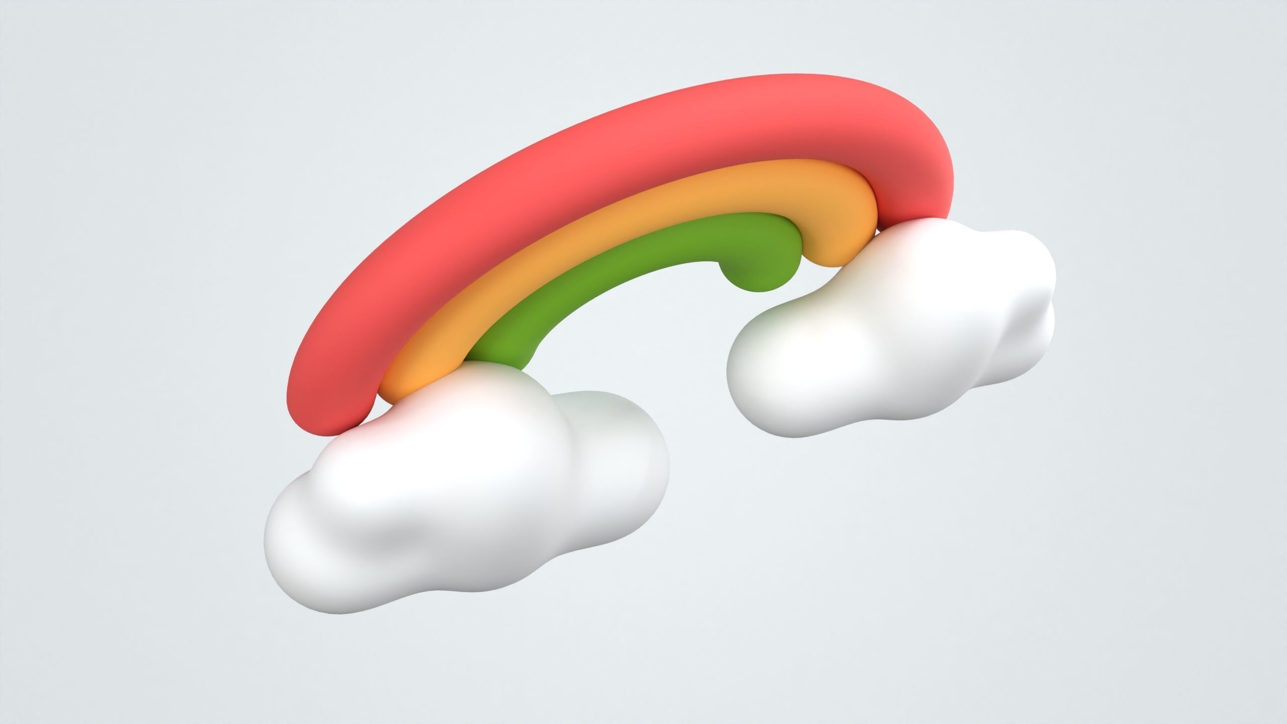 Cloud with Rainbow Weather 3D Icon 3D model_5