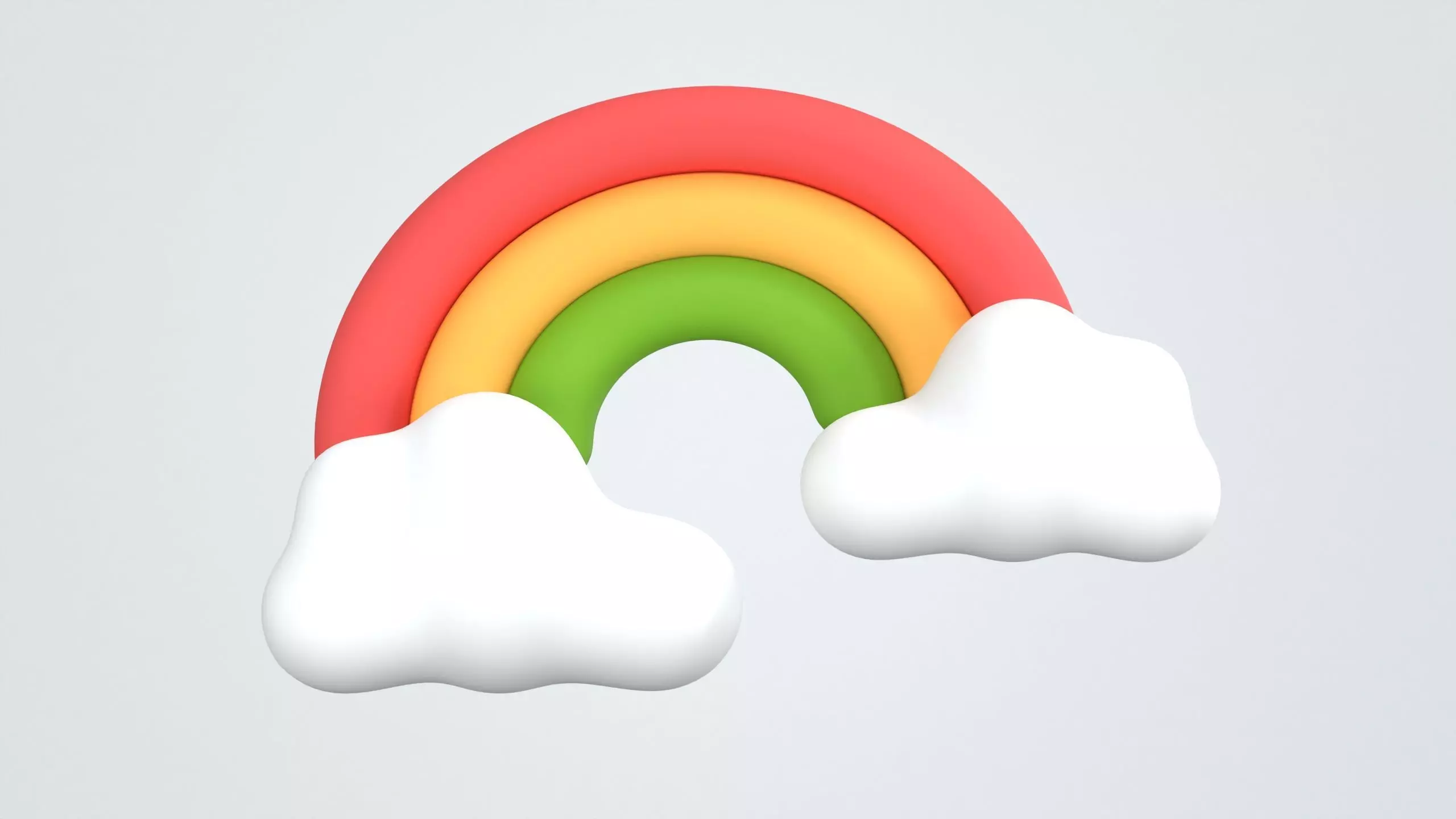 Cloud with Rainbow Weather 3D Icon 3D model_0