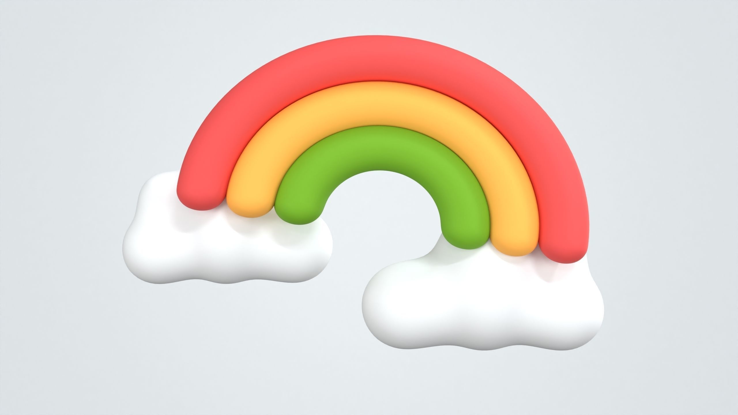 Cloud with Rainbow Weather 3D Icon 3D model_4