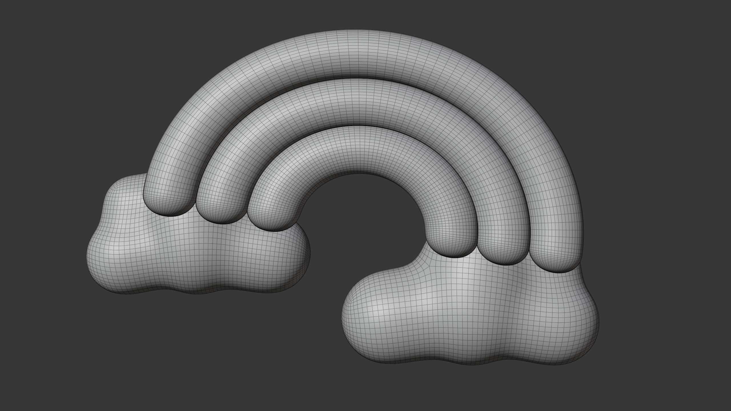 Cloud with Rainbow Weather 3D Icon 3D model_10