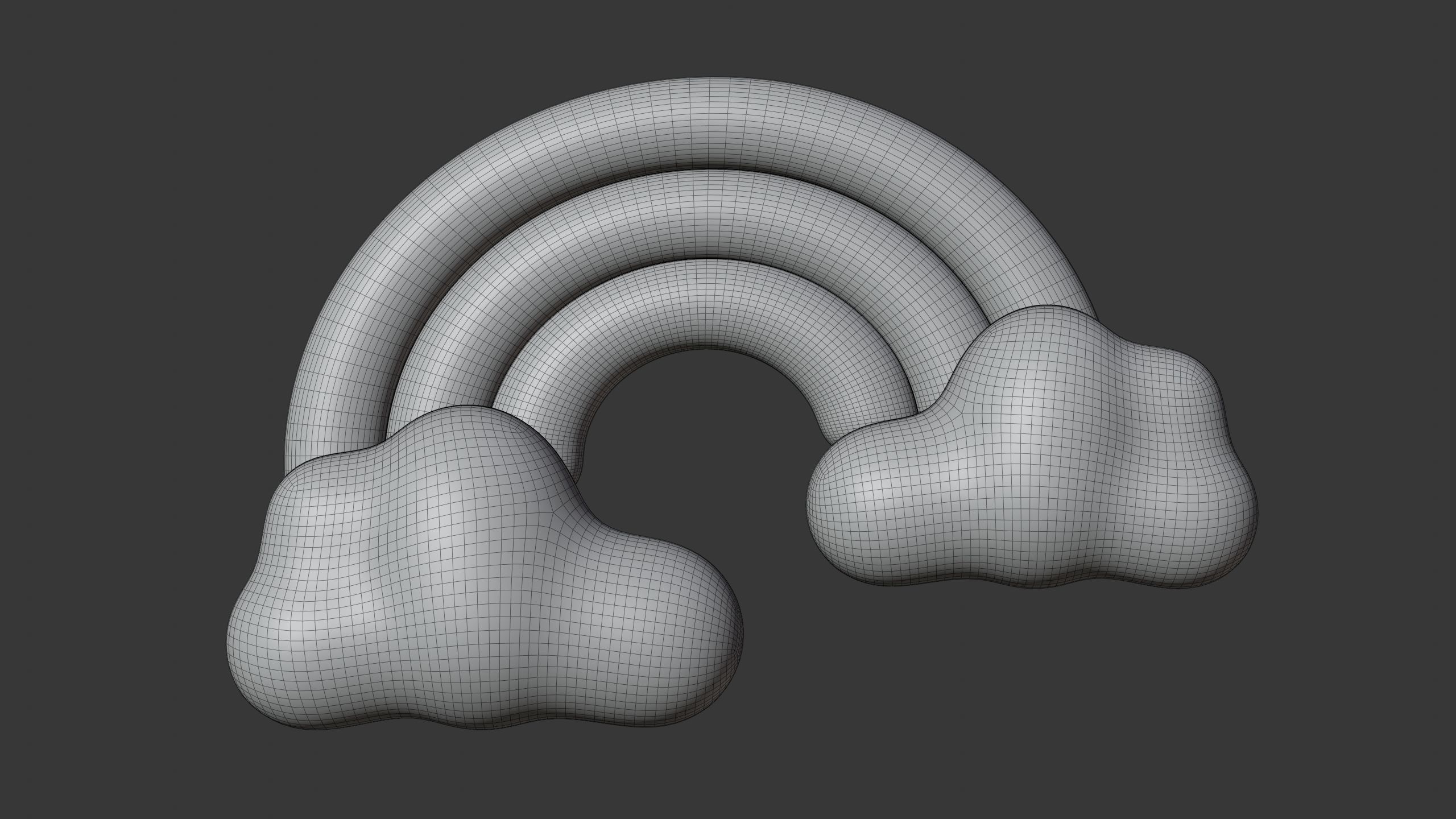 Cloud with Rainbow Weather 3D Icon 3D model_6