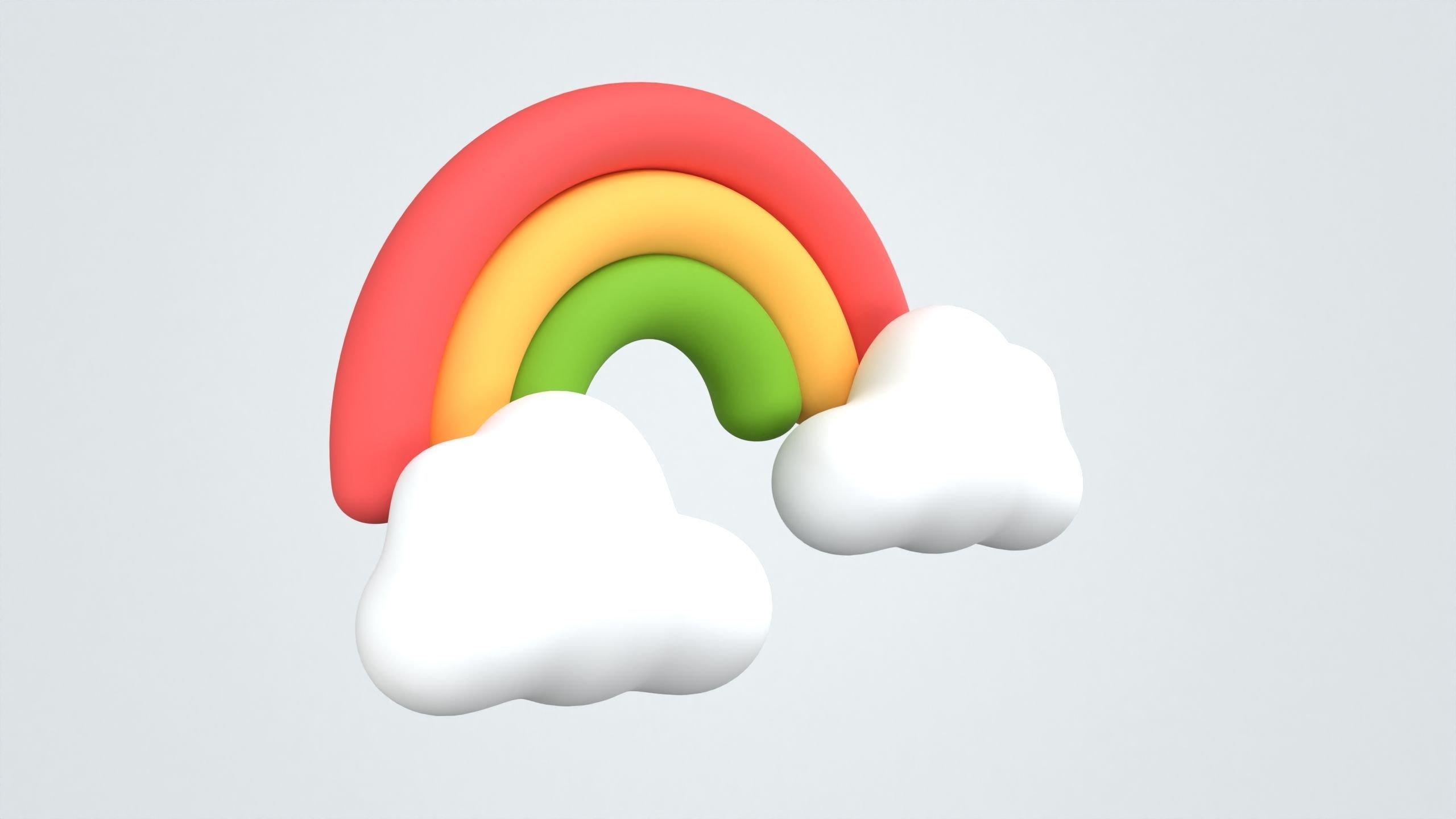 Cloud with Rainbow Weather 3D Icon 3D model_1