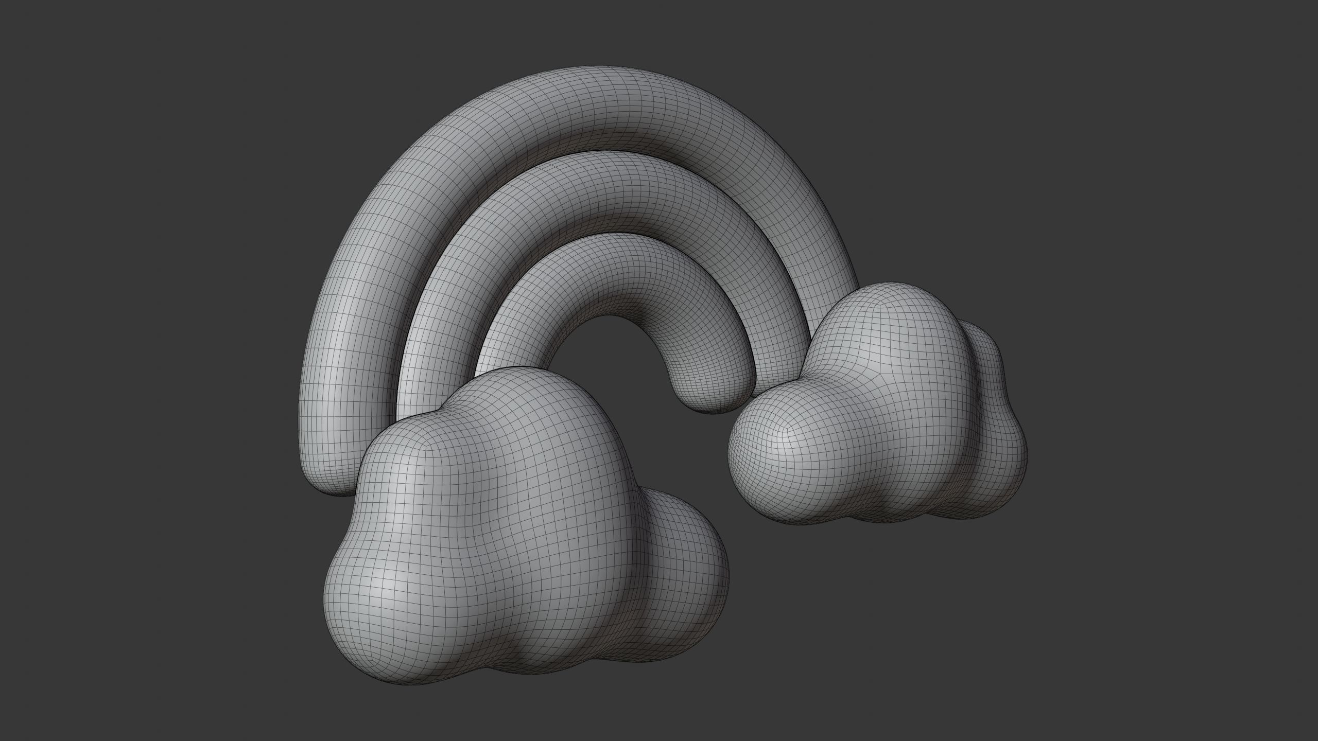 Cloud with Rainbow Weather 3D Icon 3D model_7