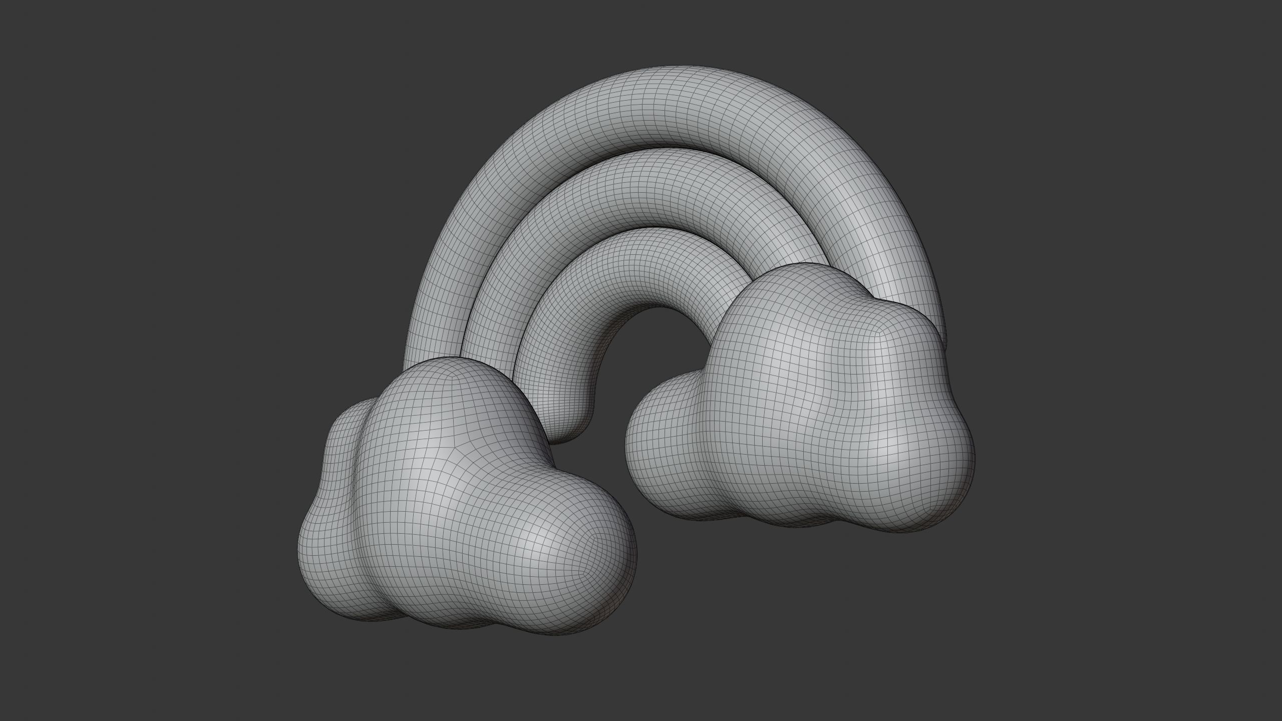 Cloud with Rainbow Weather 3D Icon 3D model_9