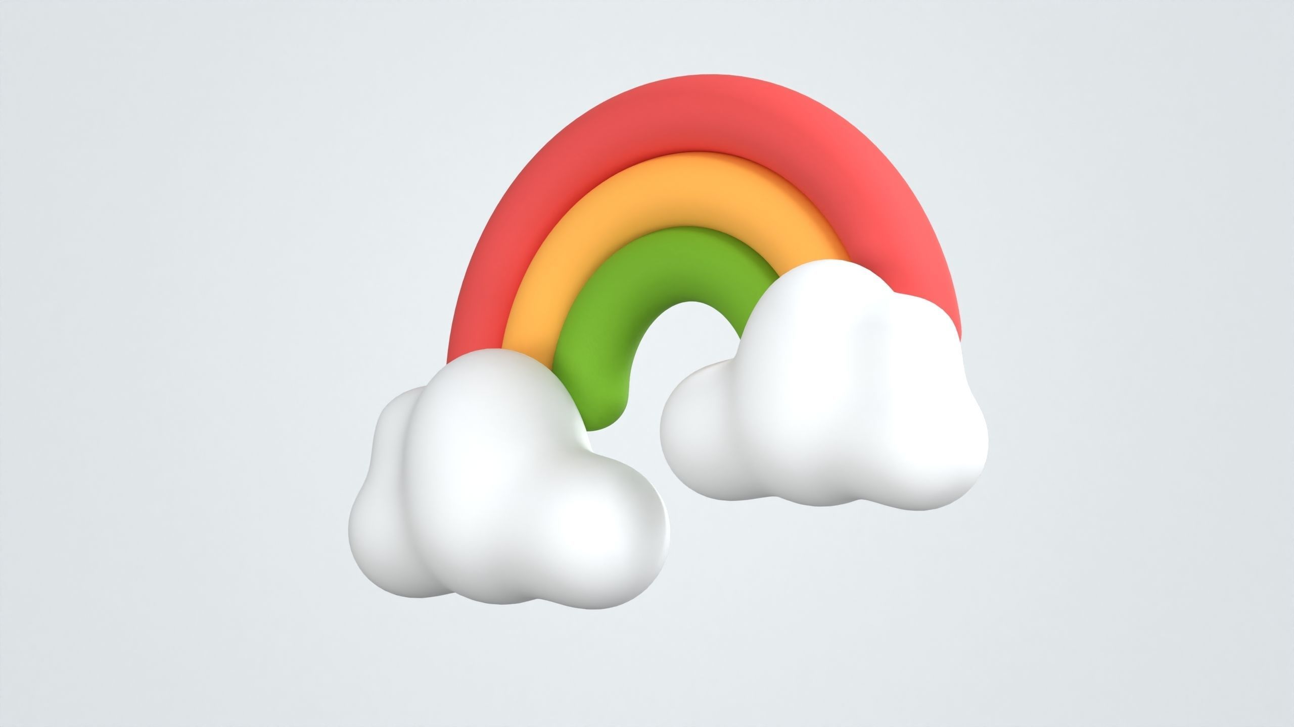 Cloud with Rainbow Weather 3D Icon 3D model_2