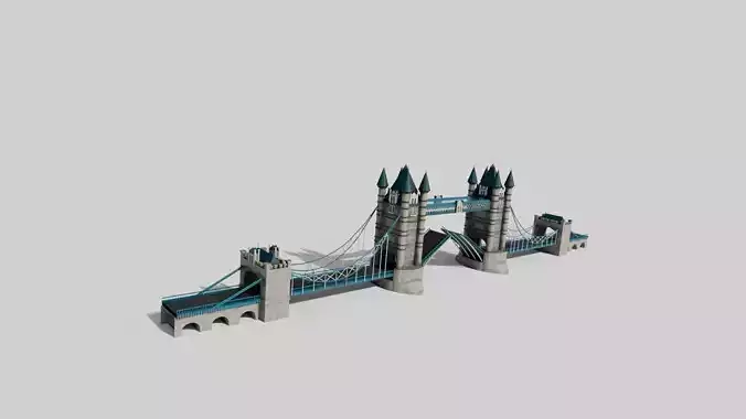 lowpoly London Tower Bridge with 4k textures