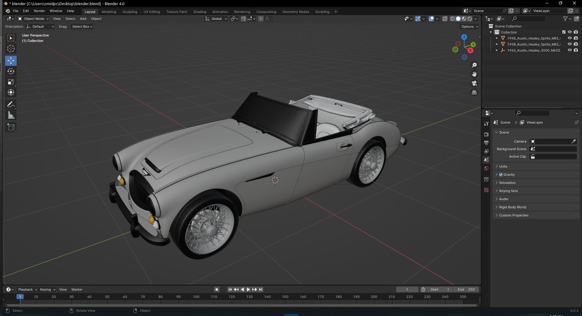 1965 Austin Healey 3000 MkIII 3D model_21