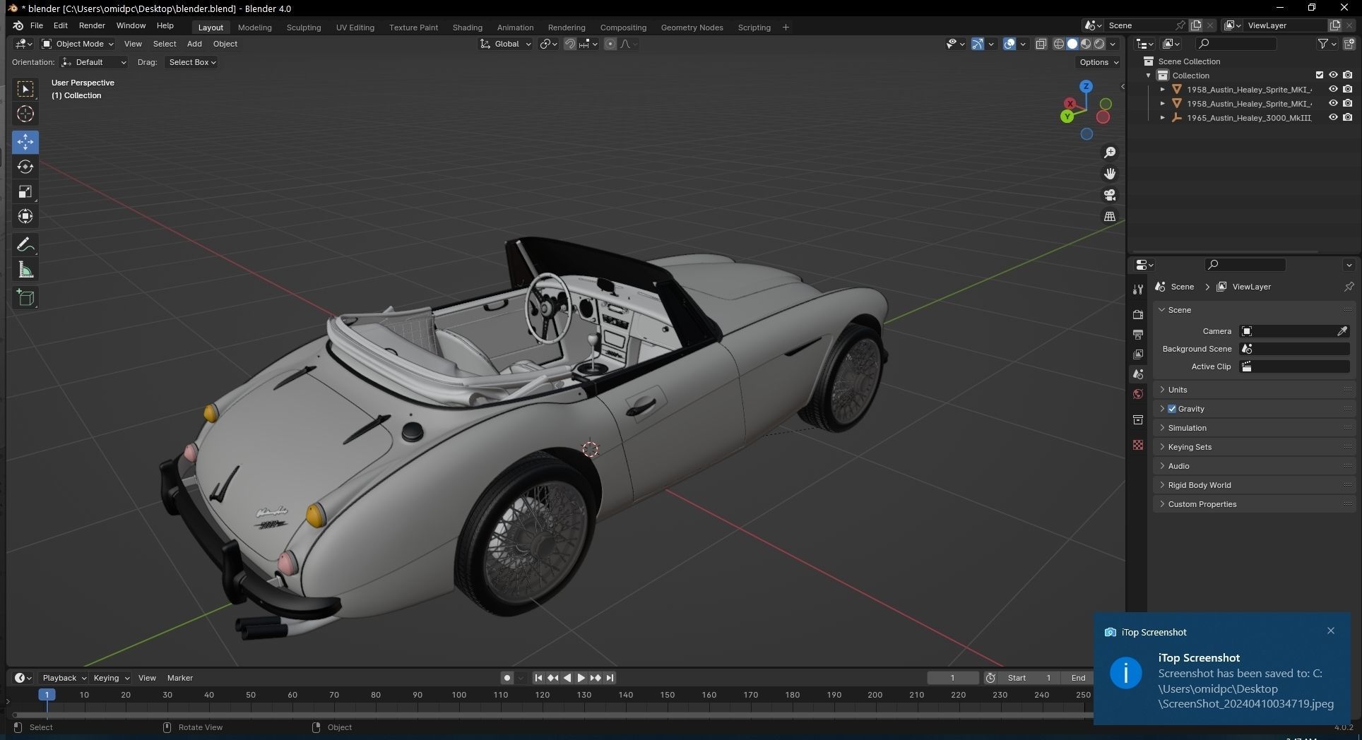 1965 Austin Healey 3000 MkIII 3D model_22