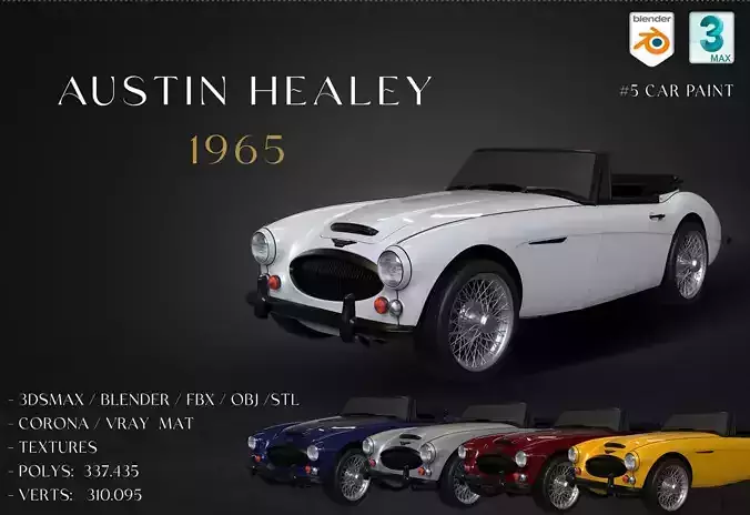 1965 Austin Healey 3000 MkIII 3D model