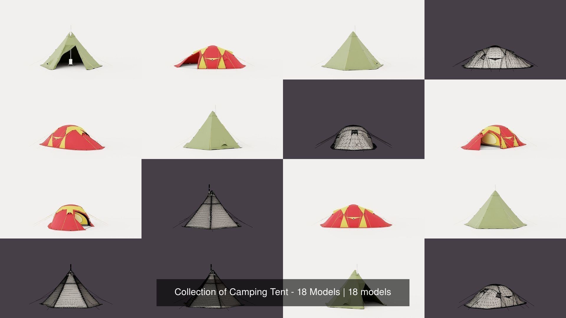 Collection of Camping Tent - 18 Models _2