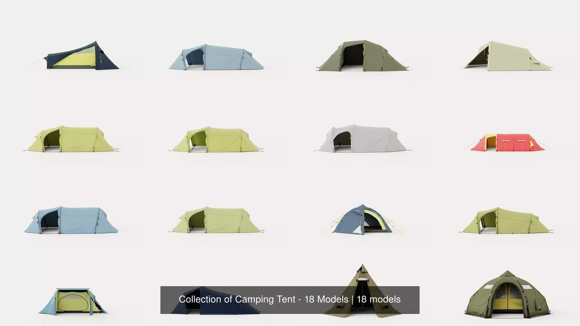 Collection of Camping Tent - 18 Models _1