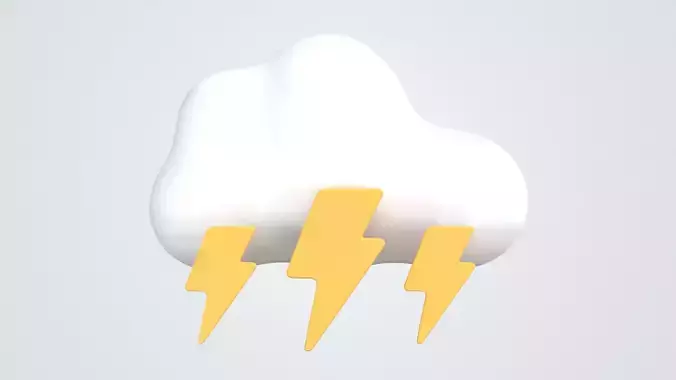 Cloud with Thunderstorm Weather 3D Icon