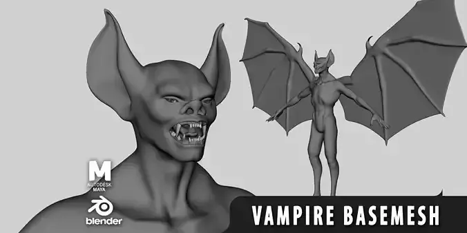 Vampire Basemesh  Low-poly 3D model