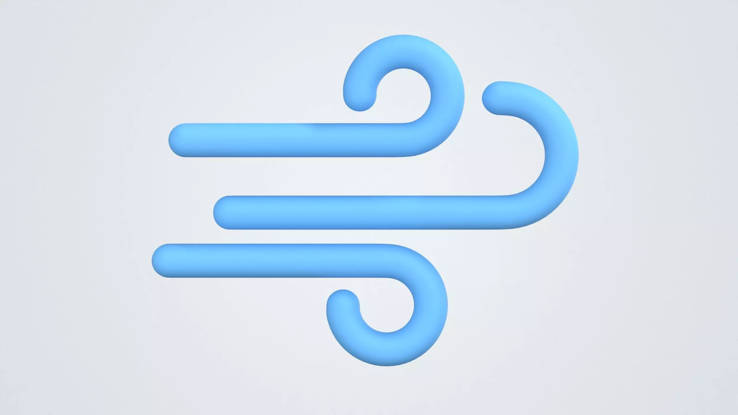 Windy Weather 3D Icon 3D model_0