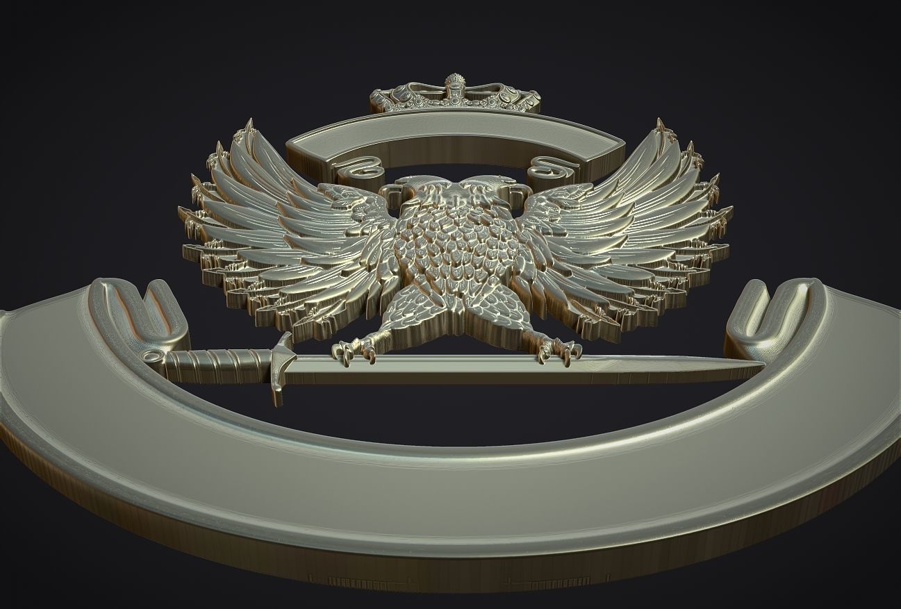 Coat of arms with eagle 3D print model_1