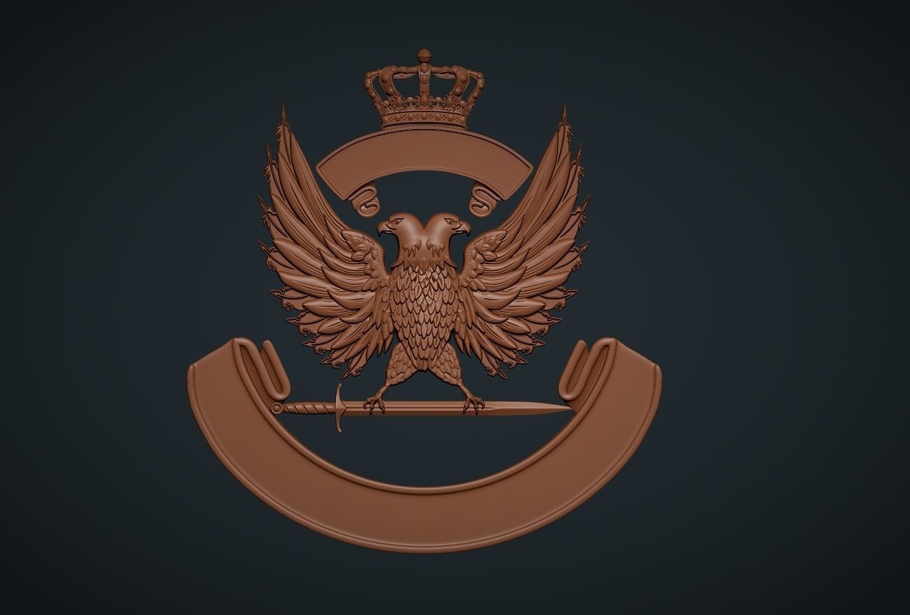 Coat of arms with eagle 3D print model_9