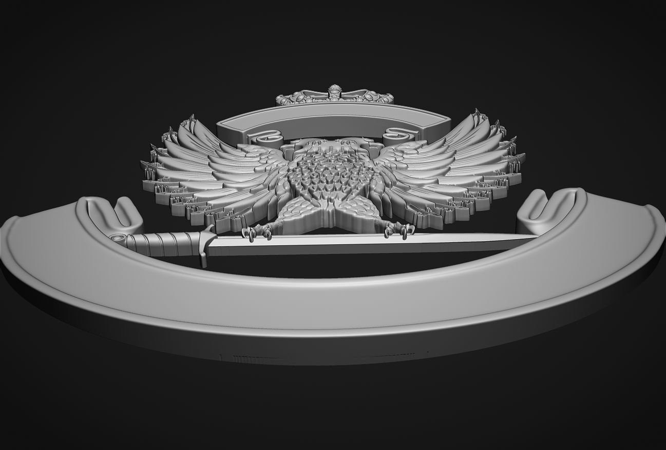 Coat of arms with eagle 3D print model_5