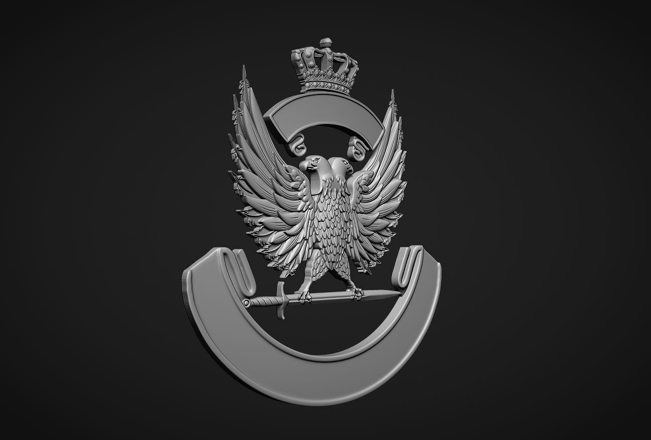 Coat of arms with eagle 3D print model_3