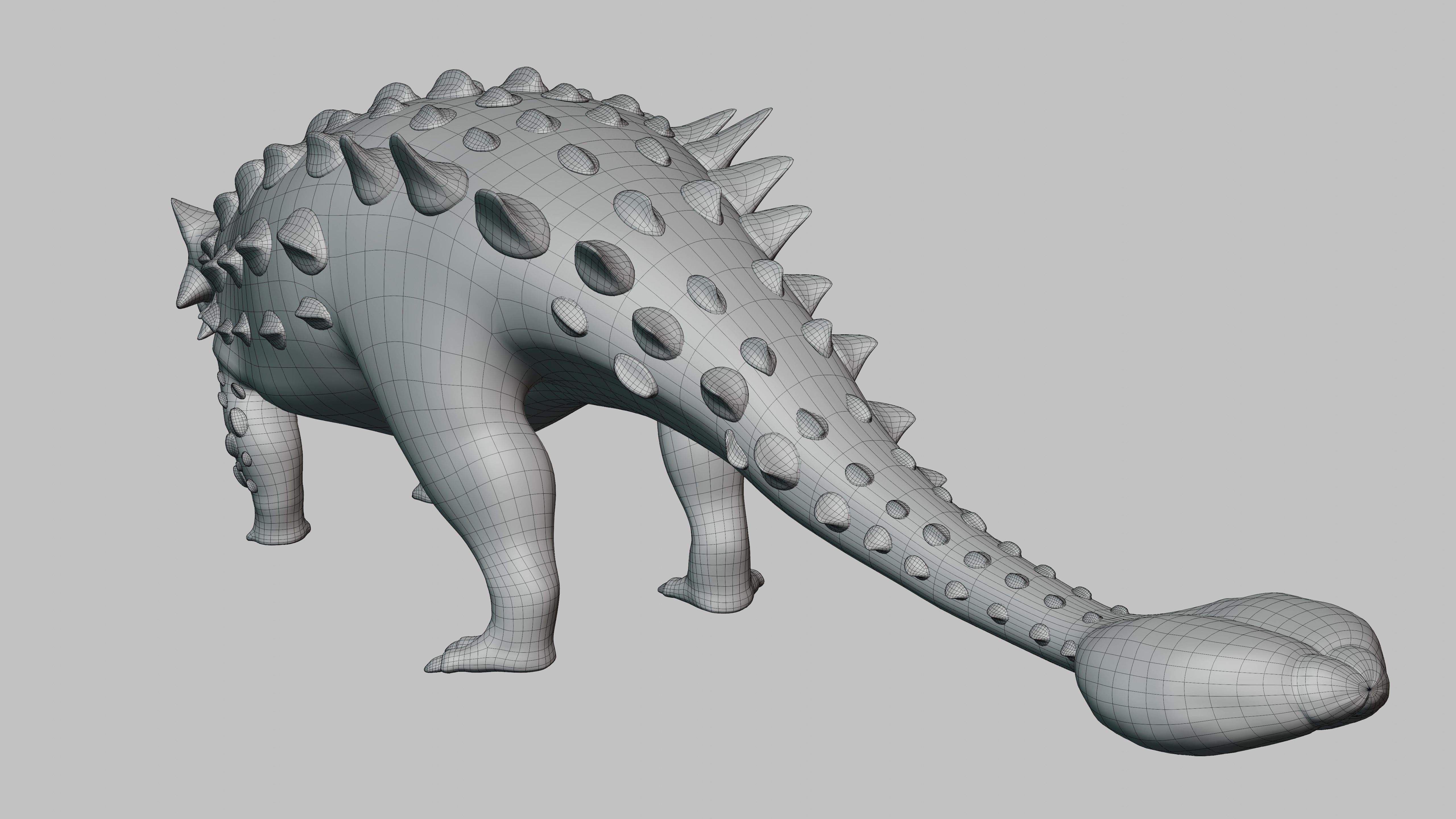Ankylosaurus Rig asset Low-poly 3D model_12