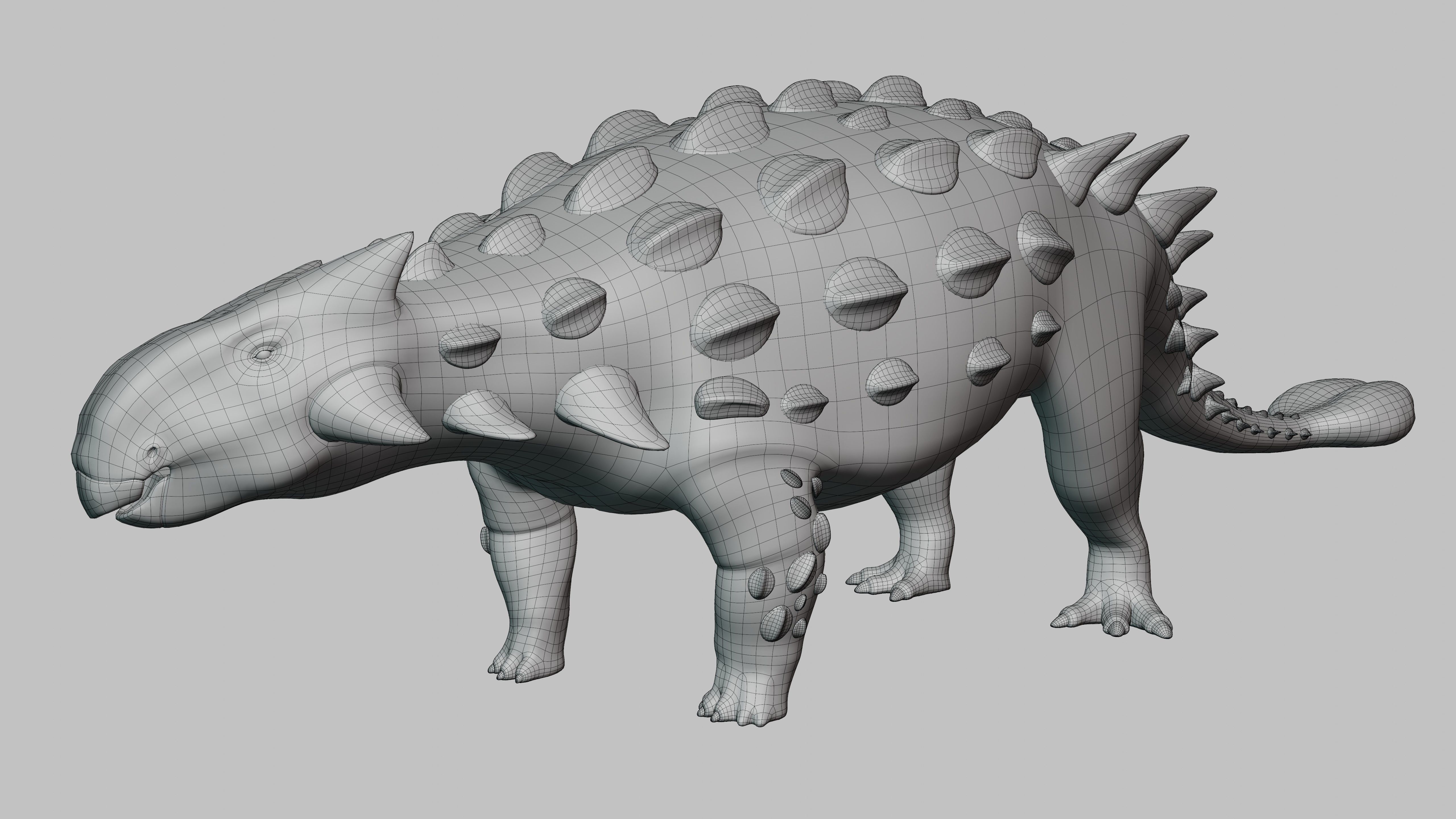 Ankylosaurus Rig asset Low-poly 3D model_13