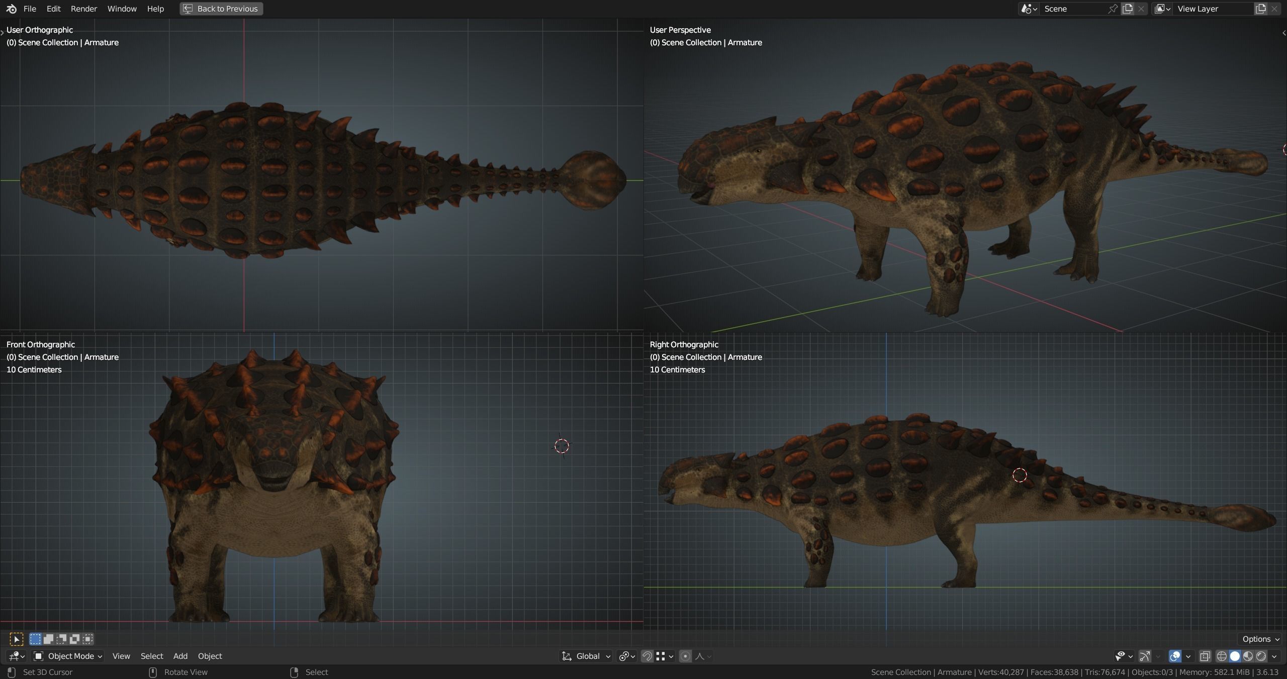 Ankylosaurus Rig asset Low-poly 3D model_15